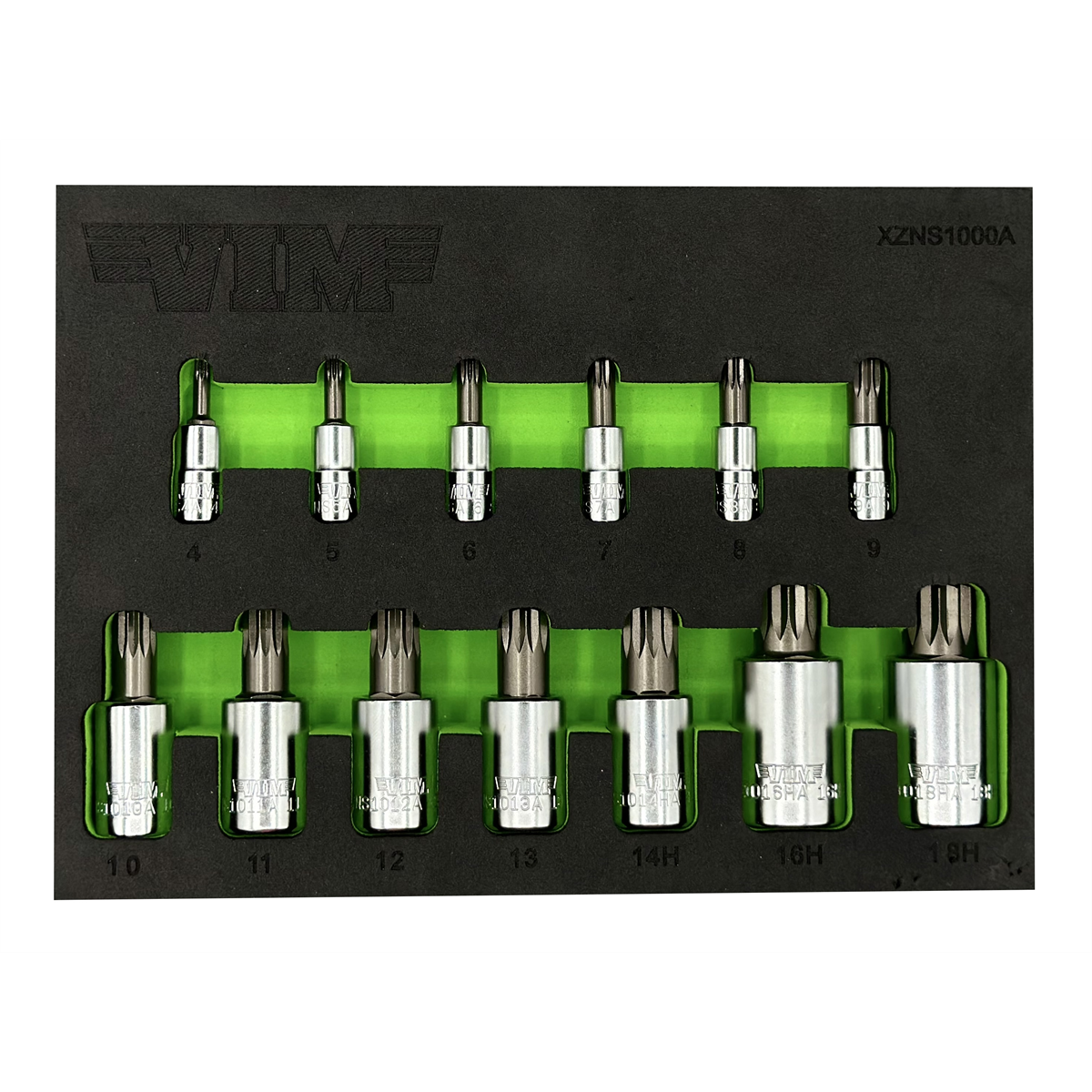 VIM Tools 13 Piece XZN Triple Square Driver Set - S2 Steel