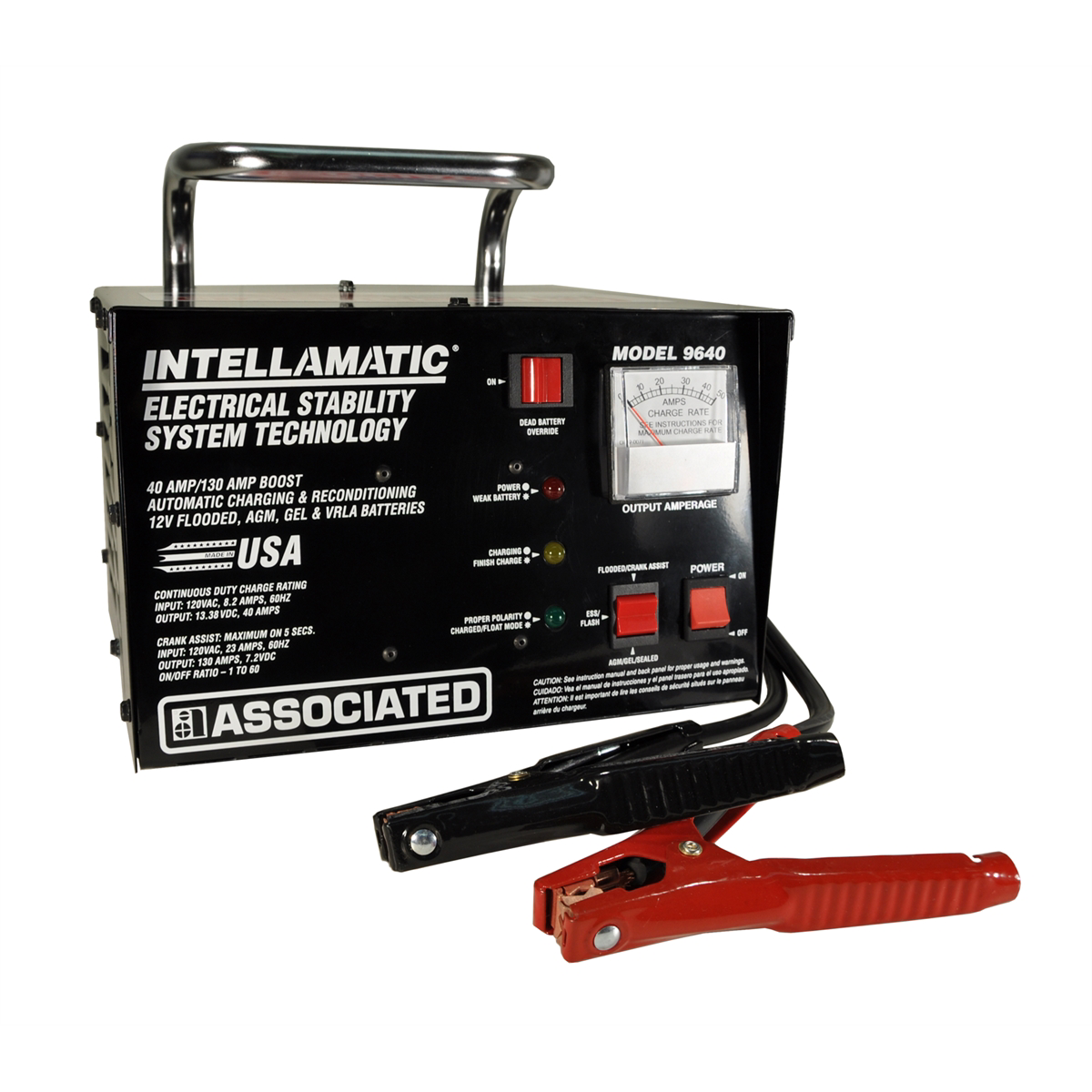 Associated Charger,12V/40A Automatic Bench w/Override Switch