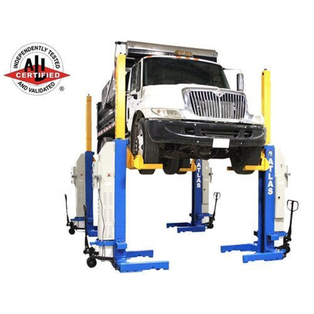 Atlas Automotive Equipment ALI Certified Battery Powered Mobile Column Lift System 74,000 lb. Capacity