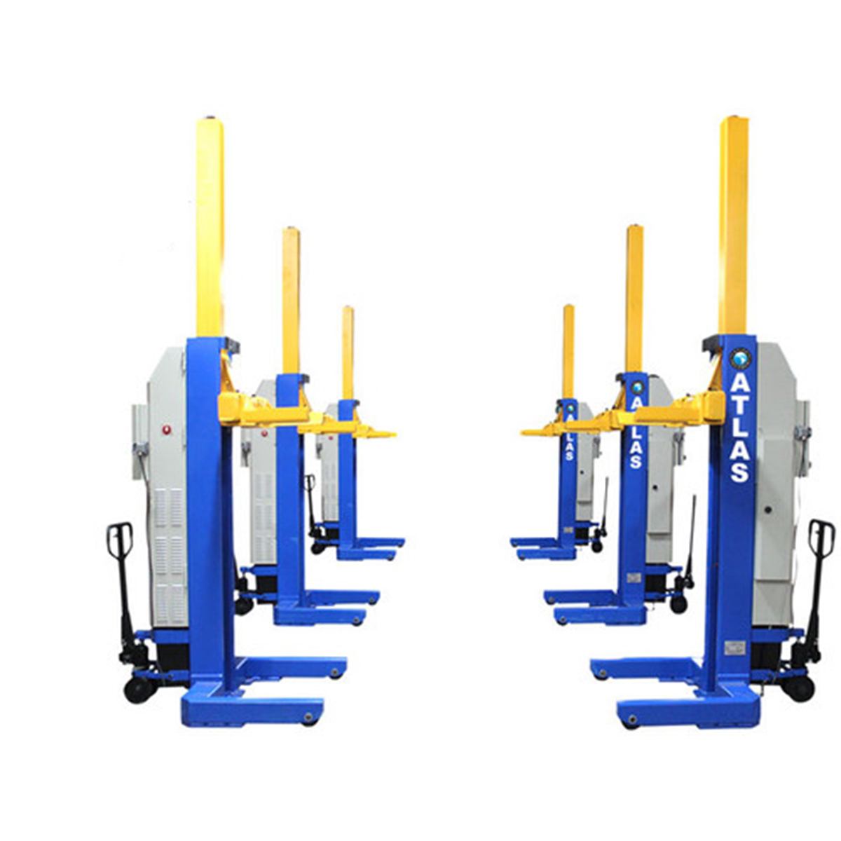 Atlas Automotive Equipment ALI Certified Battery Powered Mobile Column Lift System 111,000 lb. Capacity