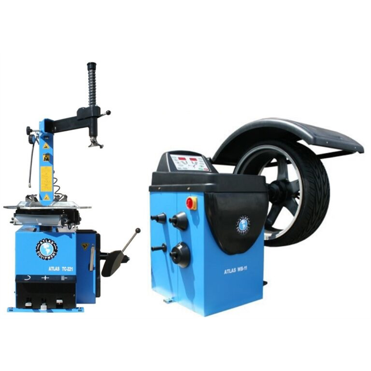 Atlas Equipment TC221 Rim Clamp Tire Changer + WB11 Wheel Balancer Combo Package