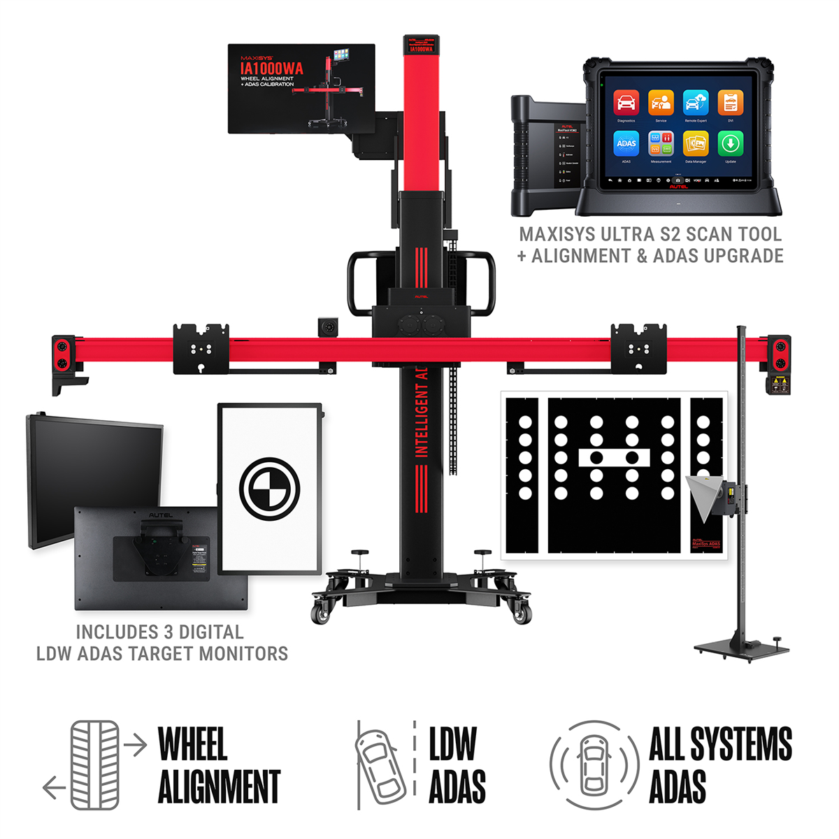 Autel MaxiSys IA1000 All-Systems Calibration System with MS Ultra S2 and Digital Targets