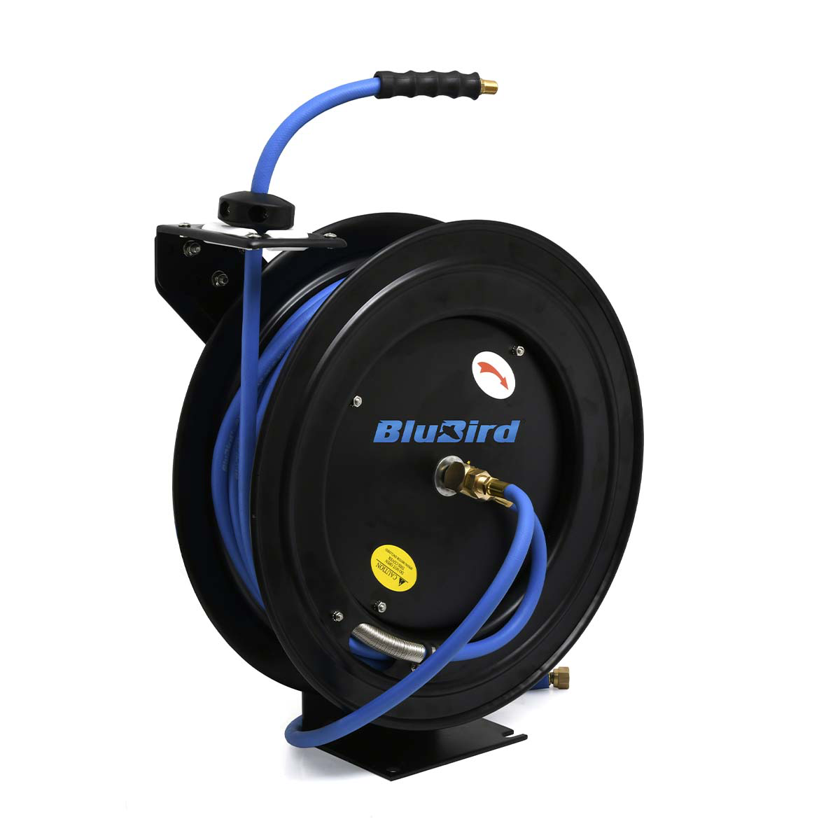BluBird 3/8" x 50 Retractable Air Hose Reel - Black