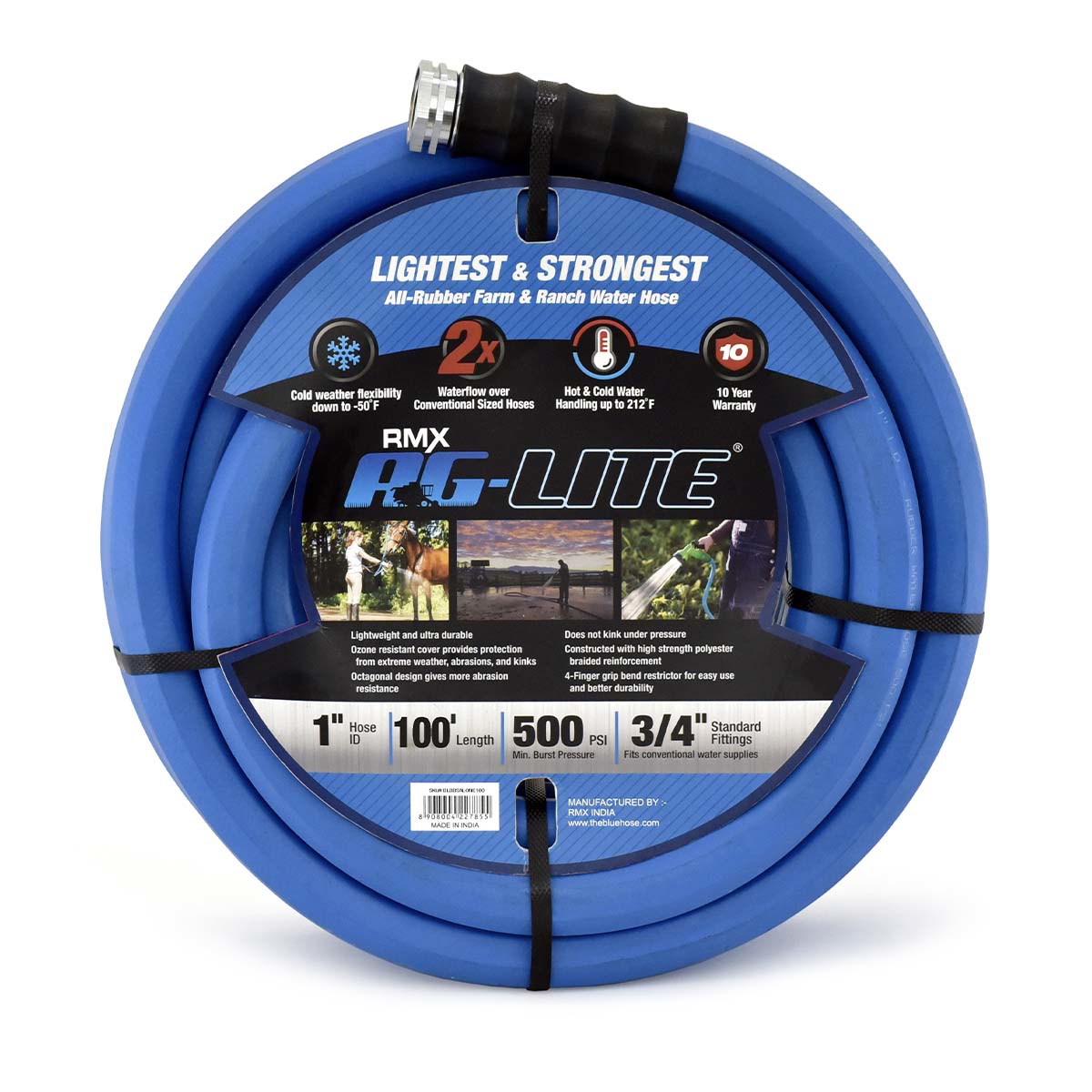 BluBird AG - Lite Rubber Water Hose Assembly 1" x 100'