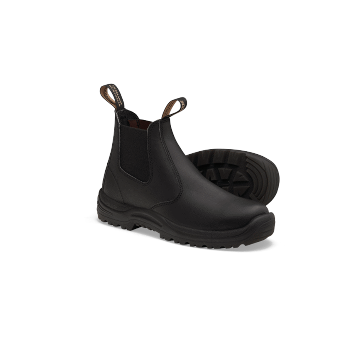 Blundstone Soft Toe Elastic Side Slip-on Boot, Water Resistant, Kick Guard, Black, AU size 10.5, US size 11.5
