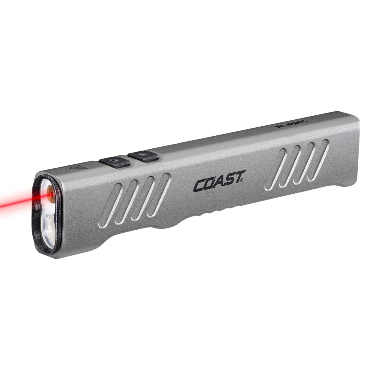 COAST Products Slayer Pro 1000 Lumen LASER Rechargeable LED Flashlight with Dual Magnet Base - Silver