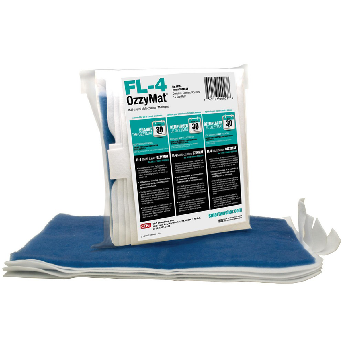 CRC Industries SmartWasher FL-4 OzzyMat Multi-Layer Fluid Activation Mat
