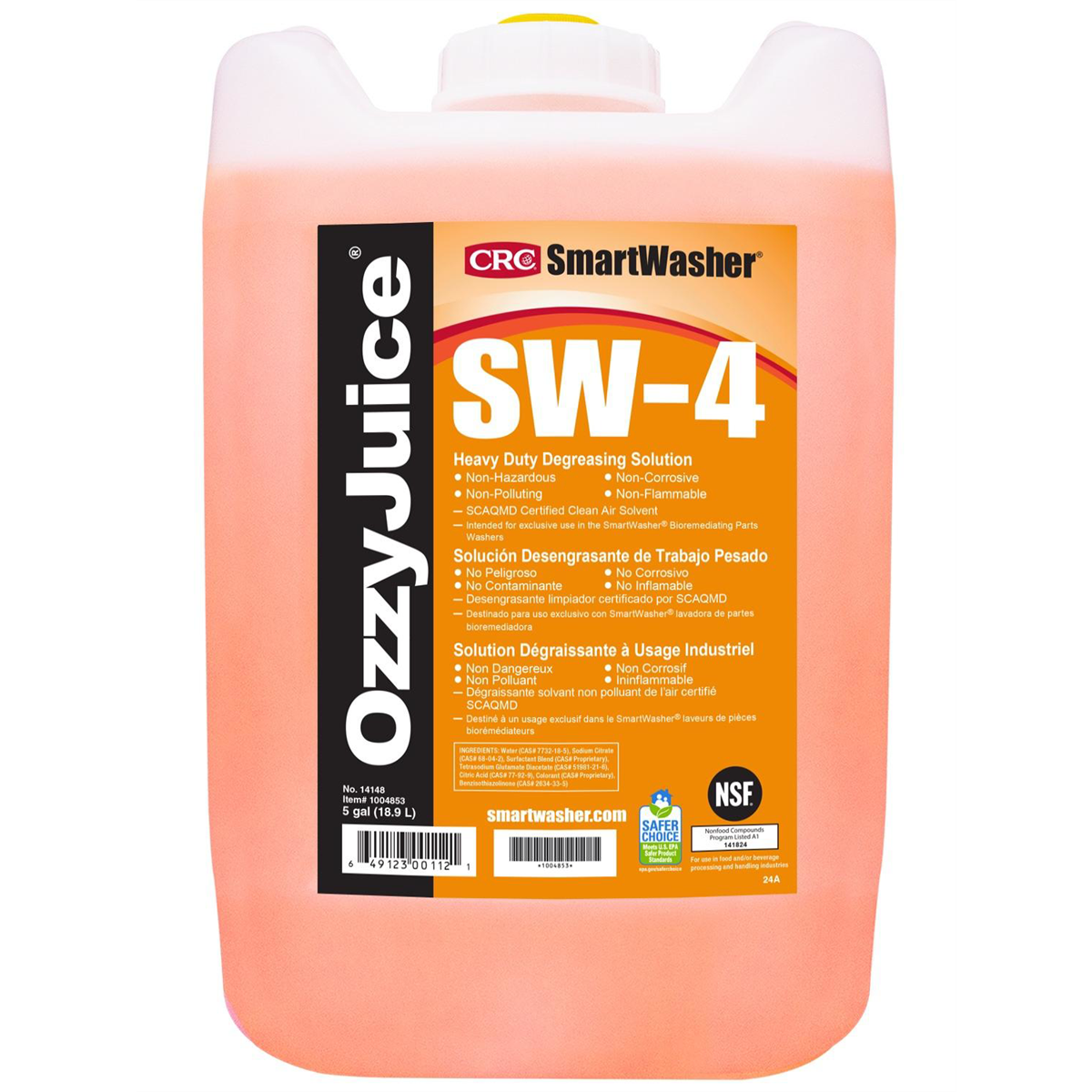 CRC Industries SmartWasher OzzyJuice SW-4 HD Degreasing Solution 1X5GL