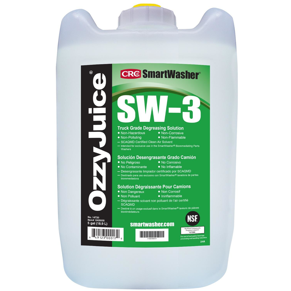 CRC Industries SmartWasher OzzyJuice SW-3 Truck Grade Degr Solution 1X5GL
