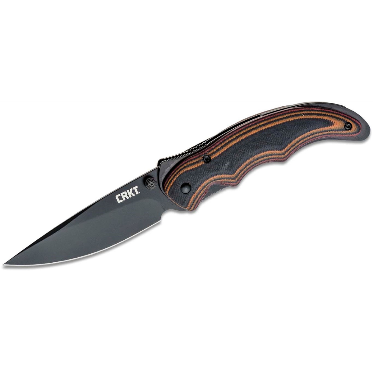 CRKT (Columbia River Knife) Endorser 8Cr14MoV Oxide Plain Blade Assisted Folding Knife with Liner Lock G10 Handle - Black