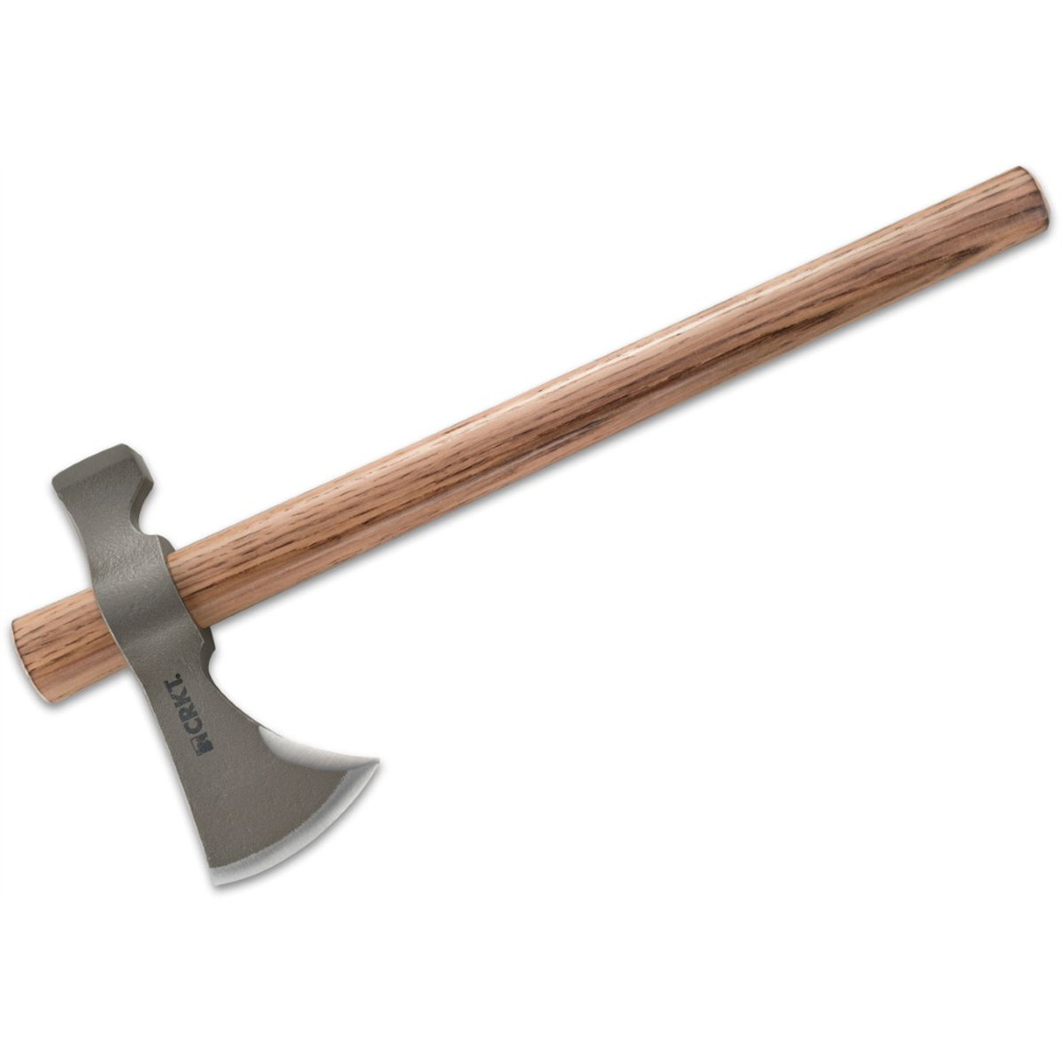 CRKT (Columbia River Knife) Woods Chogan T-Hawk 1055 Carbon Steel Clear Lacquer Axe w/Hammer Blade Tomahawk Tennessee Hickory Handle - Brown/Silver