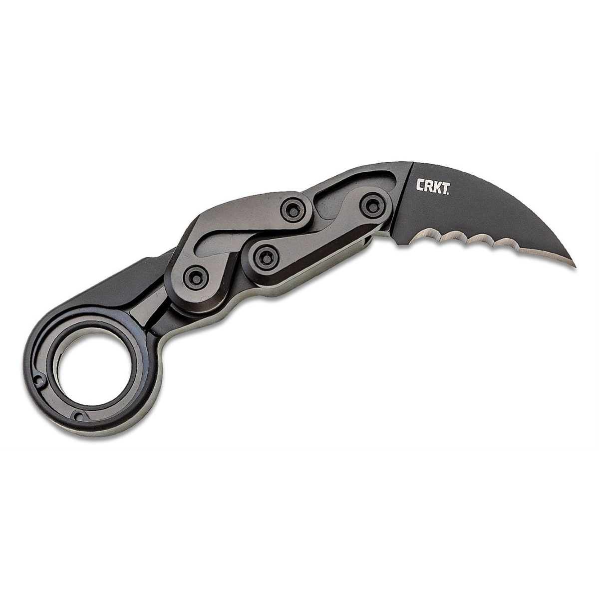 CRKT (Columbia River Knife) Provoke D2 Titanium Nitride Veff Serrations Folding Knife with Kinematic Aluminum Handle - Black