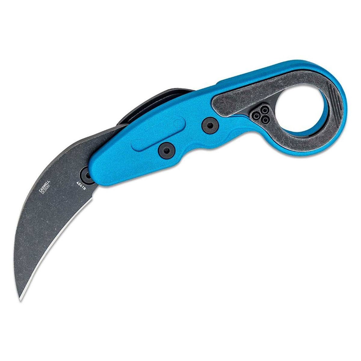 CRKT (Columbia River Knife) Provoke Grivory 1.4116 Stonewash Plain Blade Folding Knife with Kinematic Handle - Metallic Blue