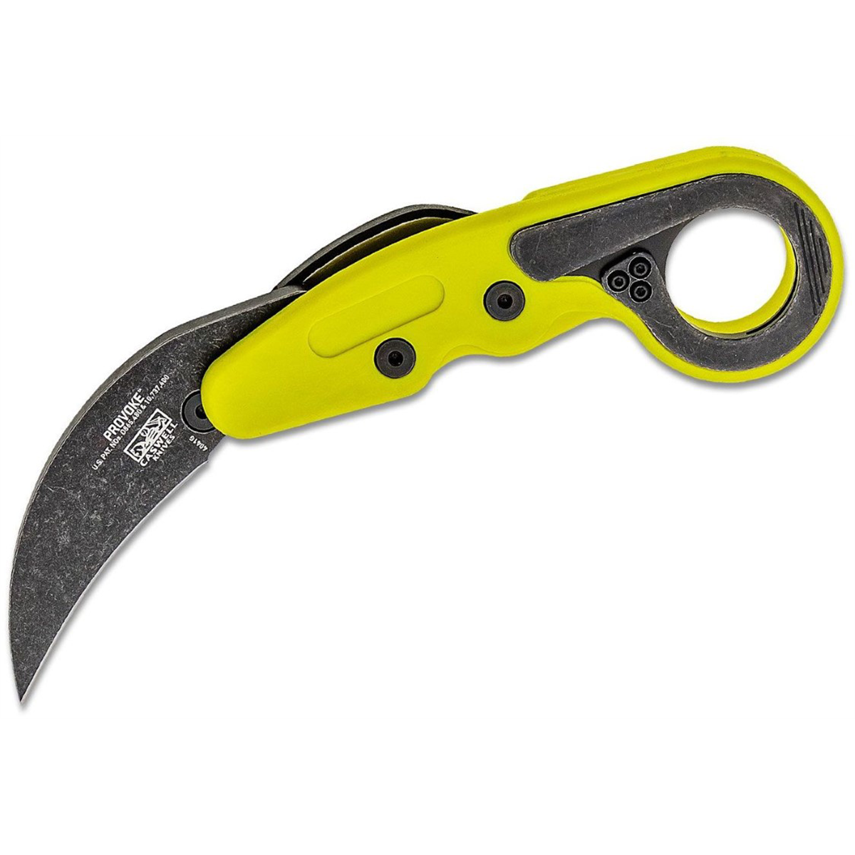 CRKT (Columbia River Knife) Provoke 1.4116 Stonewash Plain Blade Folding Knife with Kinematic Grivory Handle - Zap