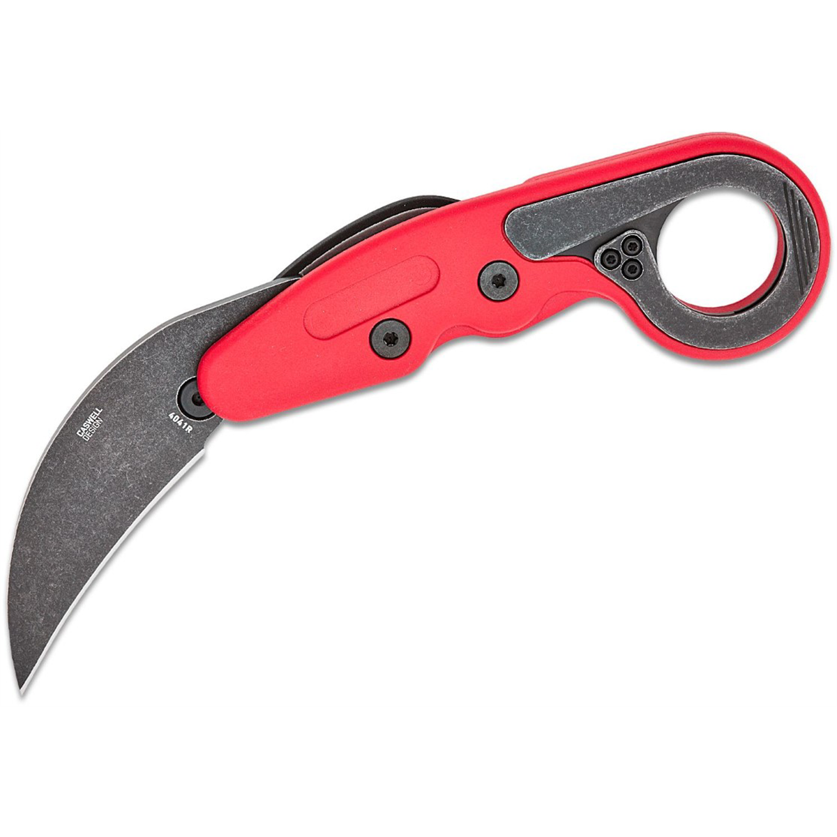 CRKT (Columbia River Knife) Provoke 1.4116 Stonewash Plain Blade Folding Knife with Kinematic Grivory Handle - Red