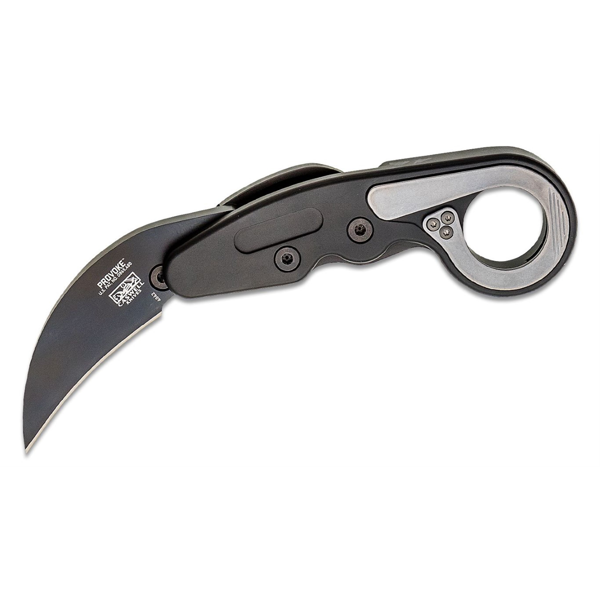 CRKT (Columbia River Knife) Provoke D2 Titanium Nitride Plain Blade Folding Knife with Kinematic Aluminum Handle - Black