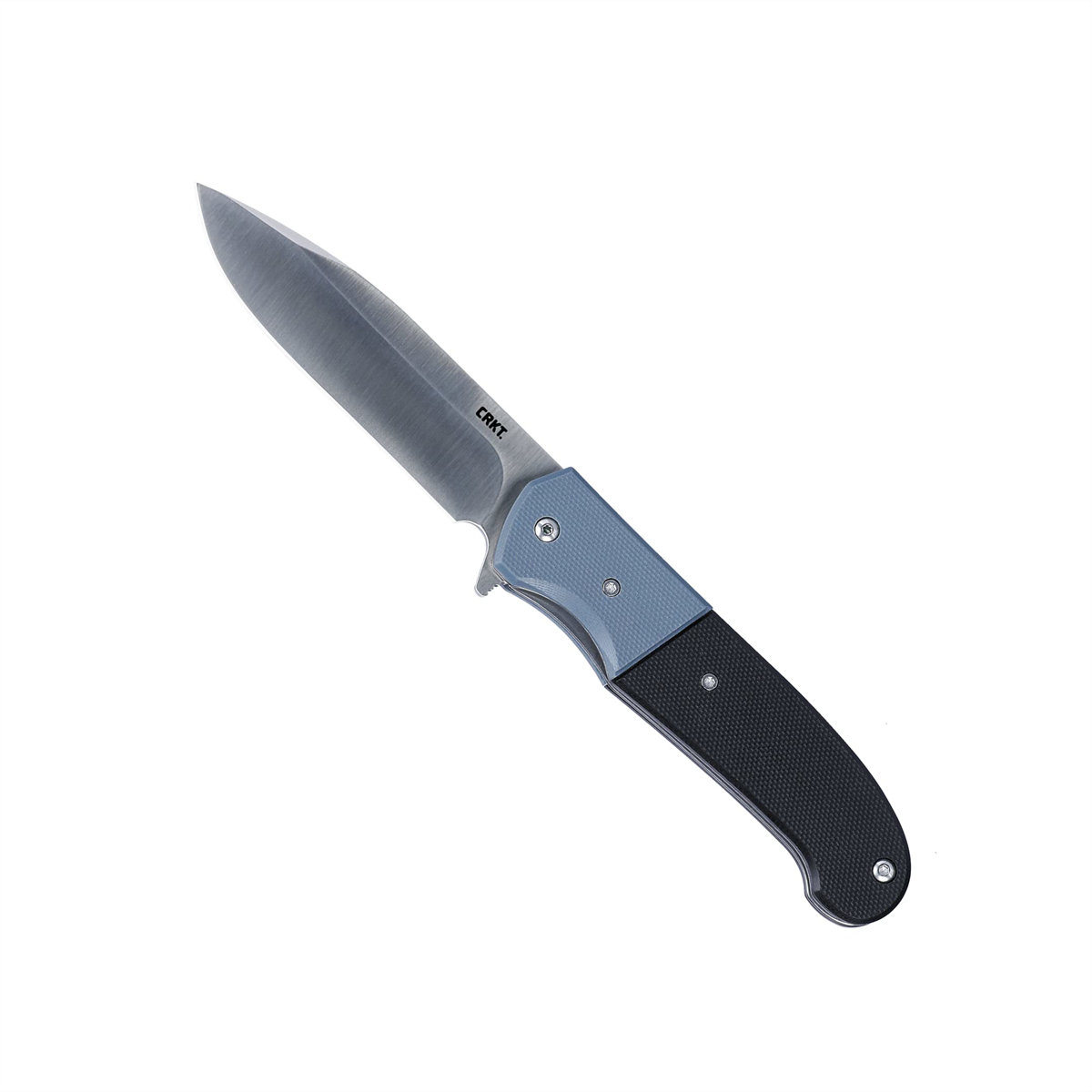 CRKT (Columbia River Knife) Ignitor 8Cr13MoV Satin Plain Blade Assisted Folding Knife with Liner Lock G10 Handle - Silver