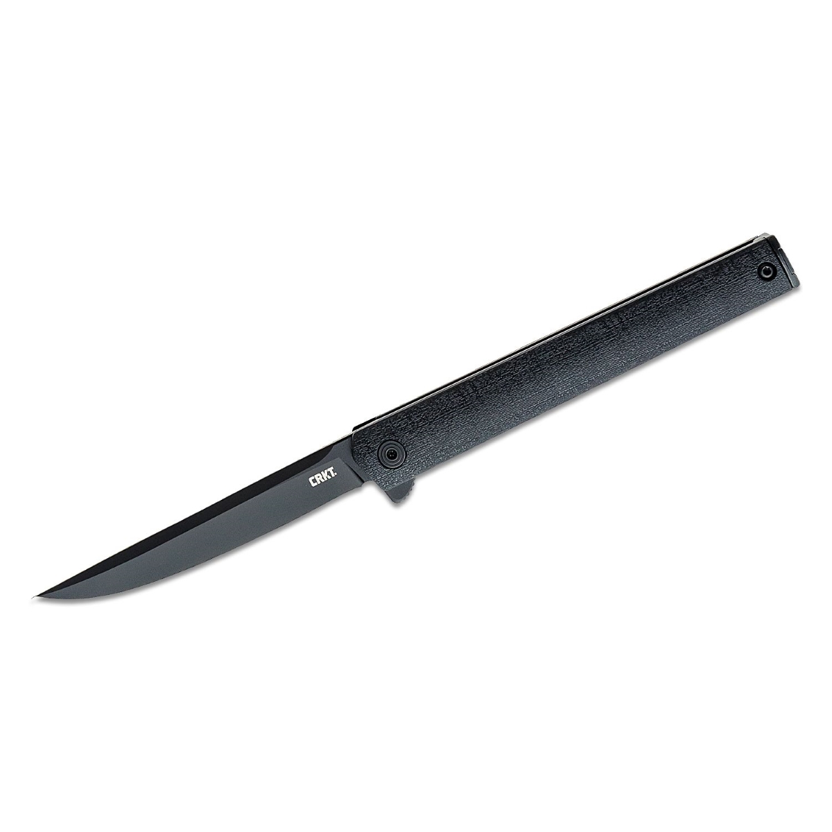 CRKT (Columbia River Knife) CEO AUS 8 EDP Plain Blade Folding Knife with Liner Lock Glass-Reinforced Nylon Handle - Black