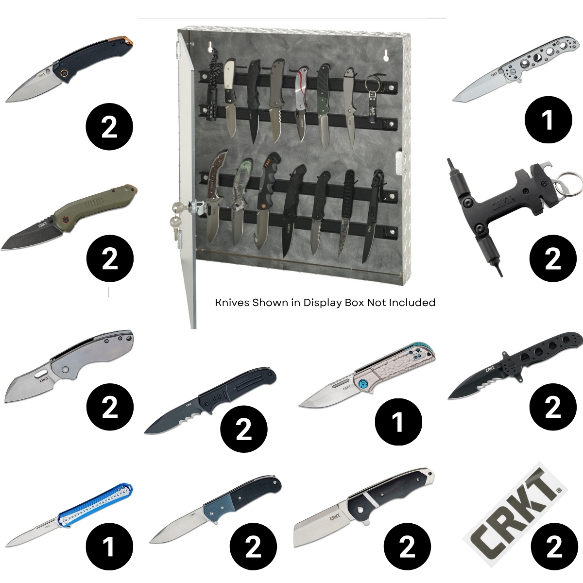 CRKT (Columbia River Knife) Truck Display Bundle Knife Pack - 19 Tools plus Storage