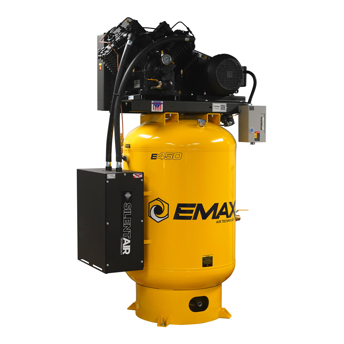 Emax Compressor Industrial Plus Silent Air 10-HP 120-Gallon Two-Stage Air Compressor (208V 3-Phase)