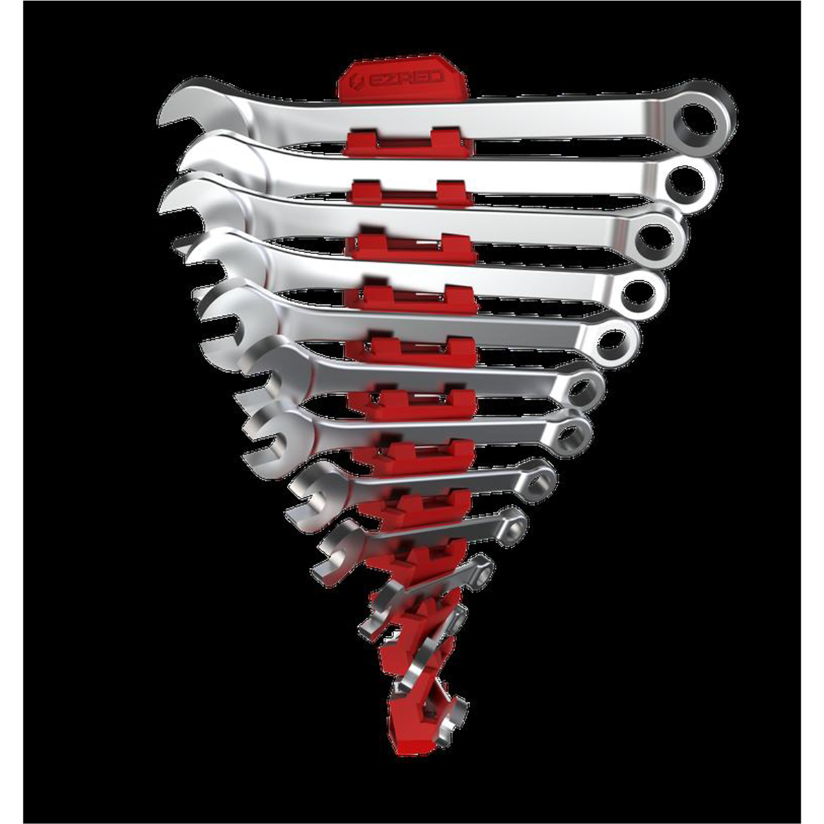 E-Z Red Magnetic Flexible 12 Slot Wrench Holder - Red