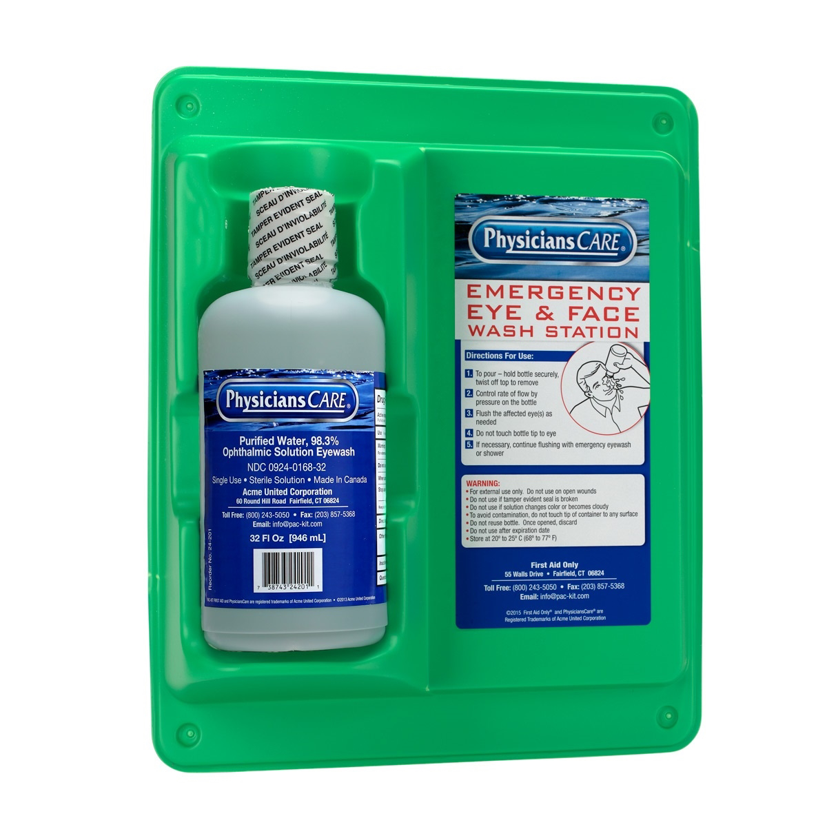First Aid Only Eyewash Station Single 32 oz. Screw Cap Bottle