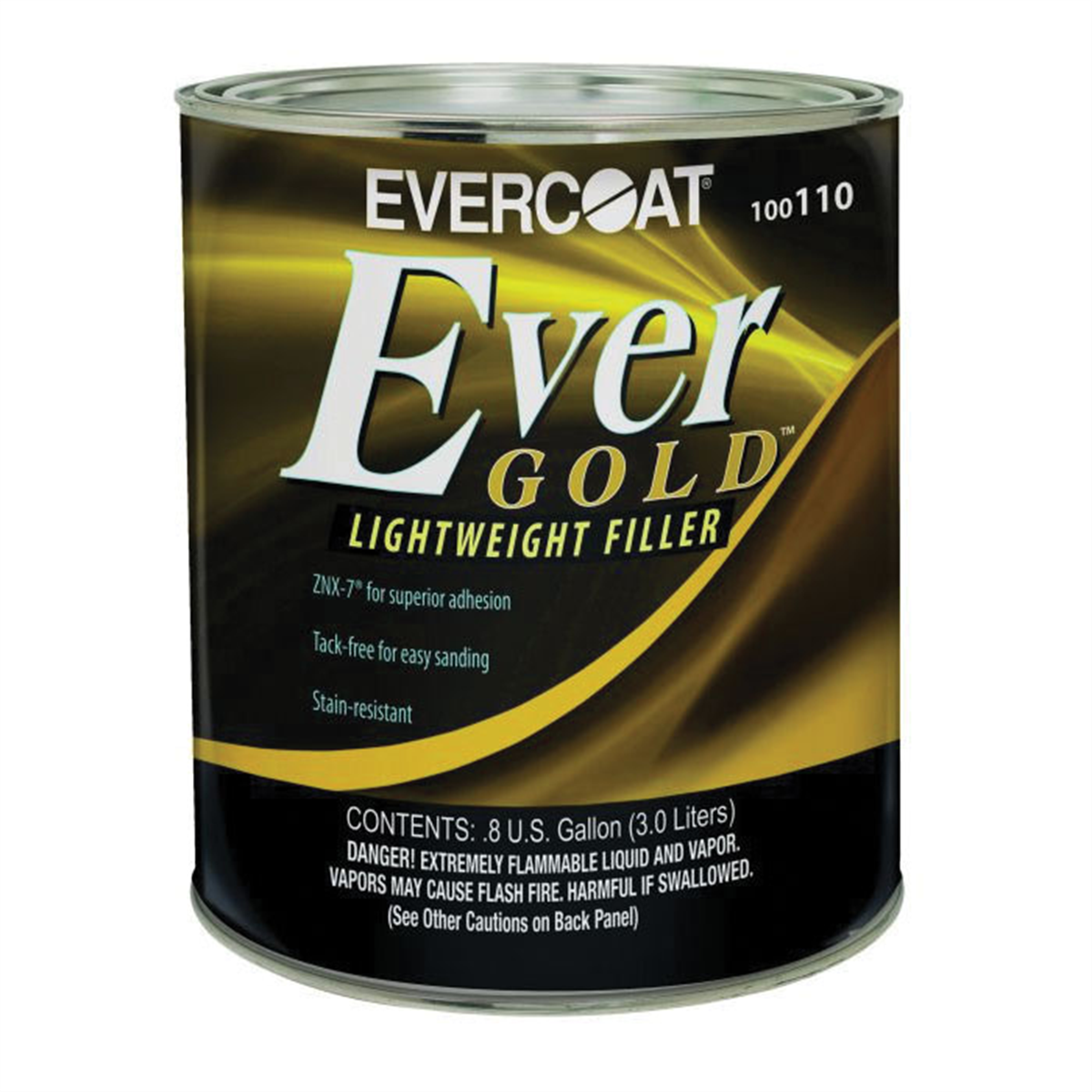 Fibre glass Evercoat EverGold 100110 Lightweight Body Filler, 3 L Can, Yellow, Liquidy Paste
