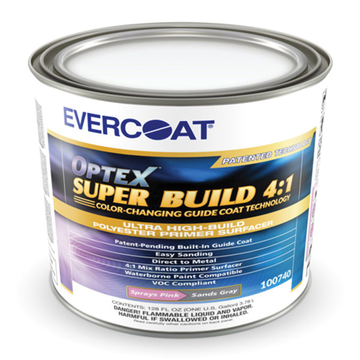 Fibre glass Evercoat Optex Super Build 100740 Polyester Primer Surfacer, 3.78 L Can, Gray, 4:1 Mixing