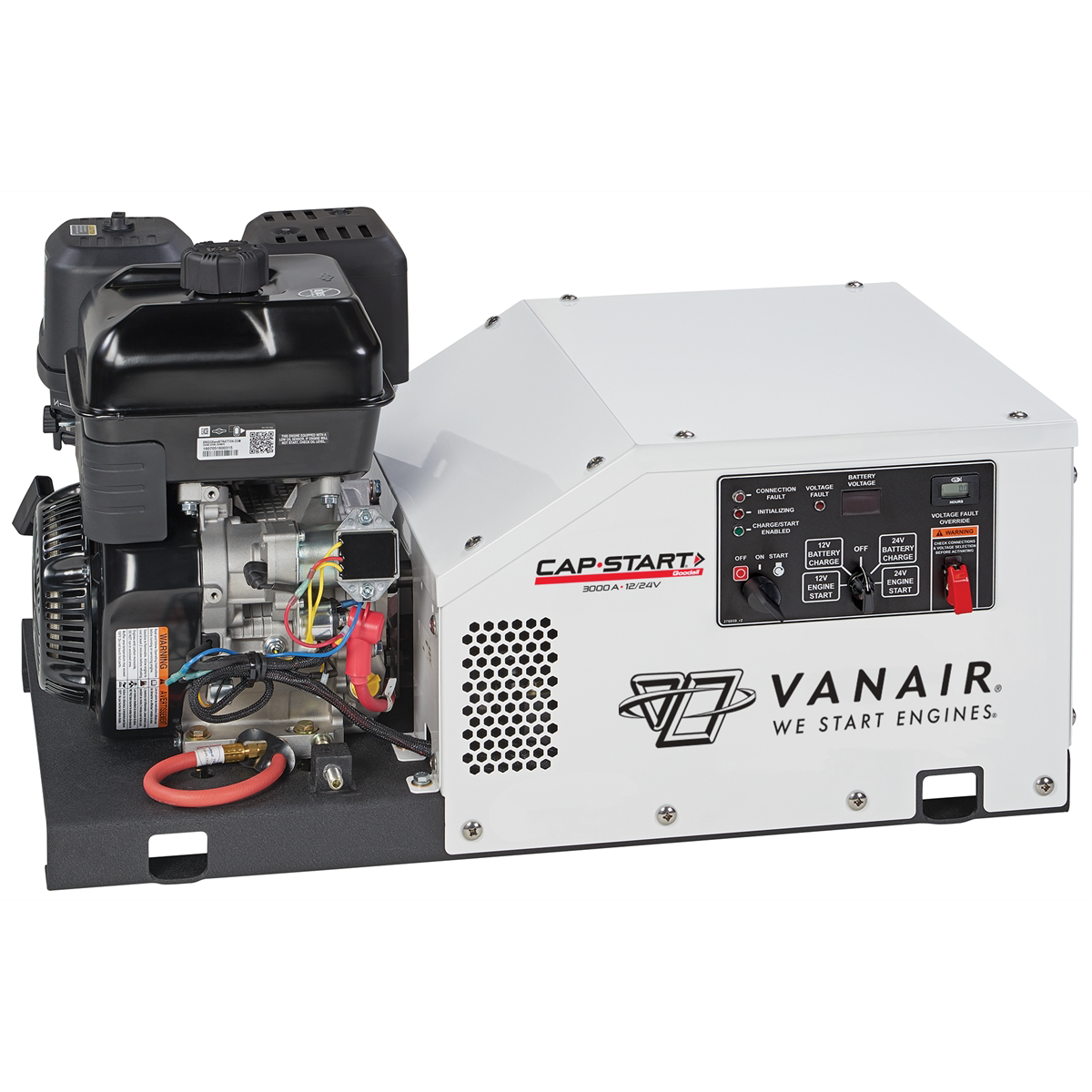 Goodall Manufacturing Cap-Start 3000A, 240V Alternator, 12V Start/Charge - 14 HP Briggs & Stratton with 30 Feet ½ 3/0 Gauge Arctic Grade Start Cable
