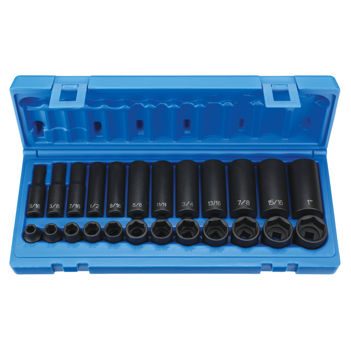 Grey Pneumatic 3/8" Drive 24 Piece Standard & Deep Length Fractional Set