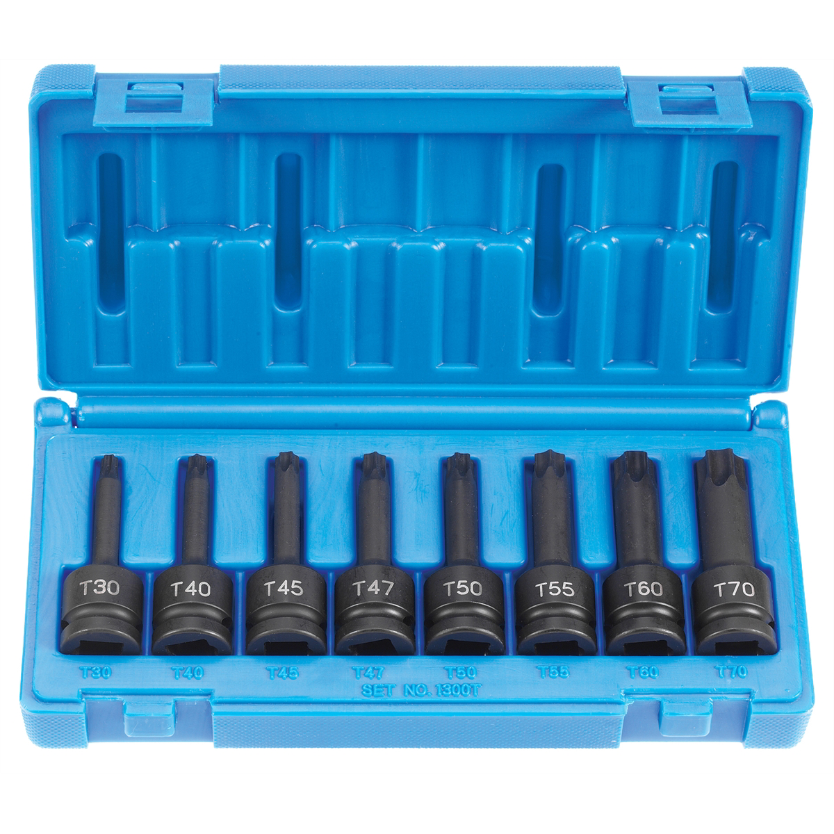 Grey Pneumatic 1/2" Drive 8 Piece Internal Torx Impact Driver Set