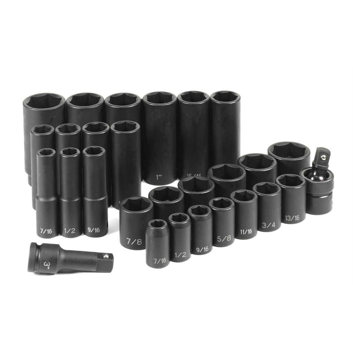 Grey Pneumatic 1/2" Drive 28 Piece Standard/Deep Set