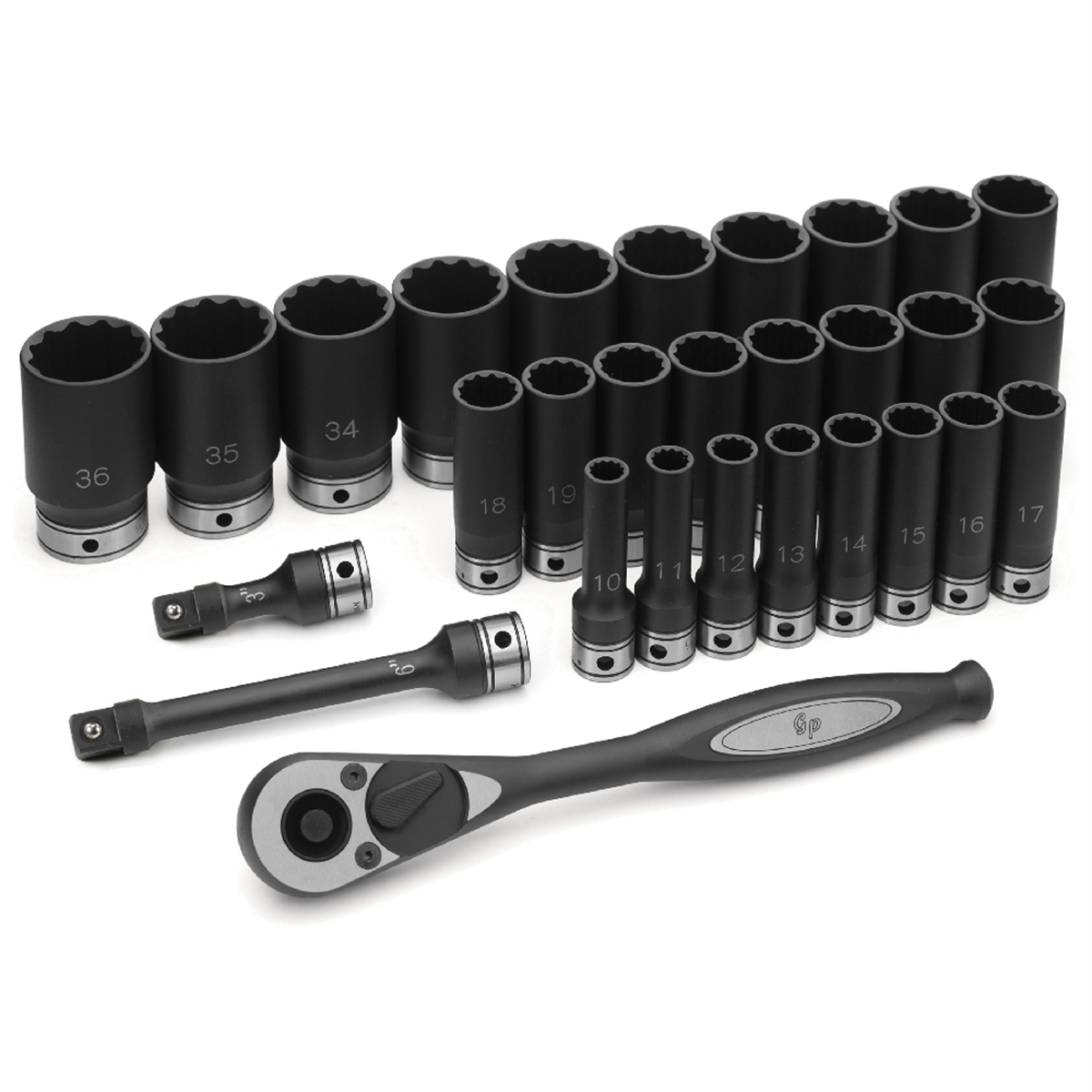 Grey Pneumatic 1/2" Drive 29 Piece Metric Deep Duo-Socket Set - 12 Point