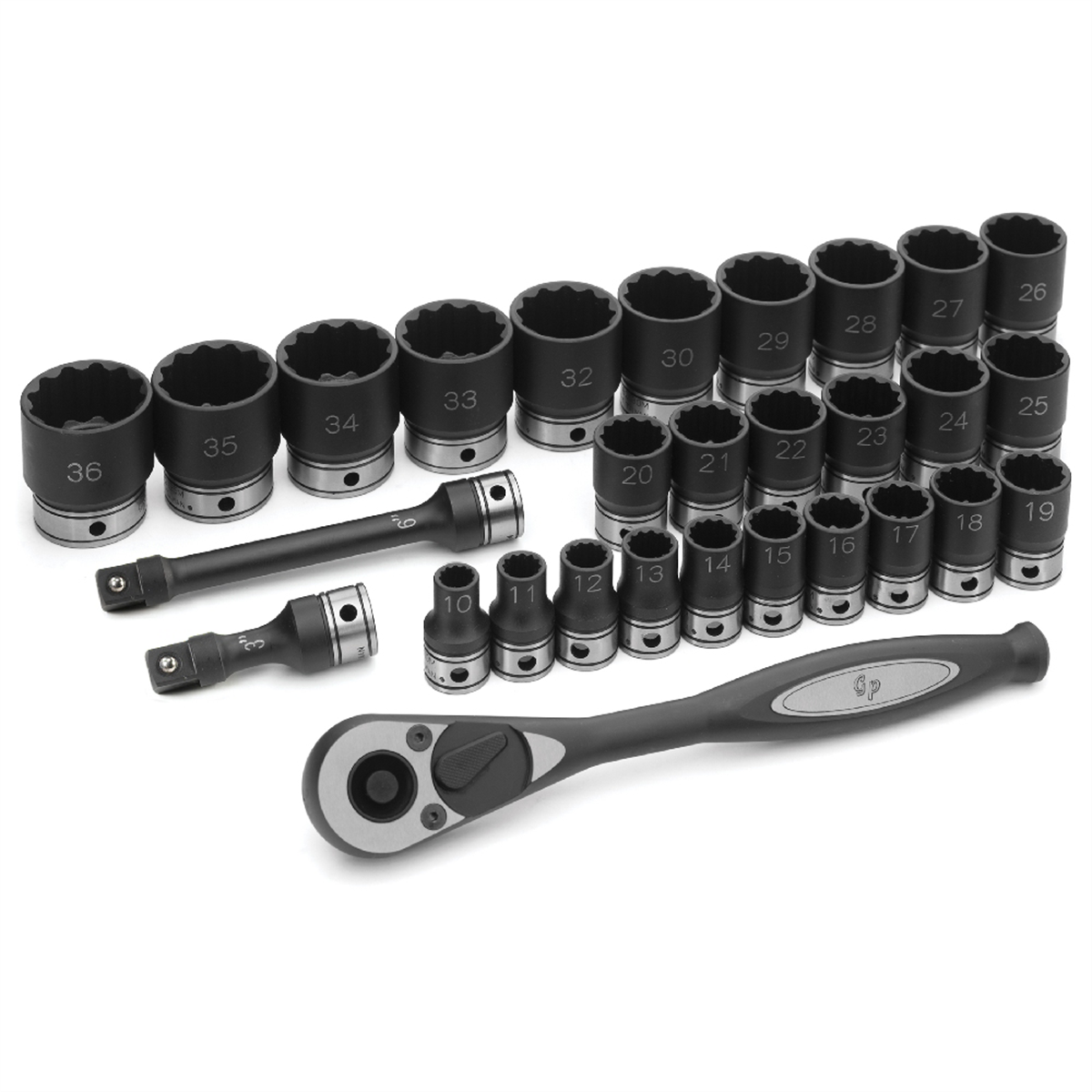 Grey Pneumatic 1/2" Drive 29 Piece Metric Duo-Socket Set - 12 Point