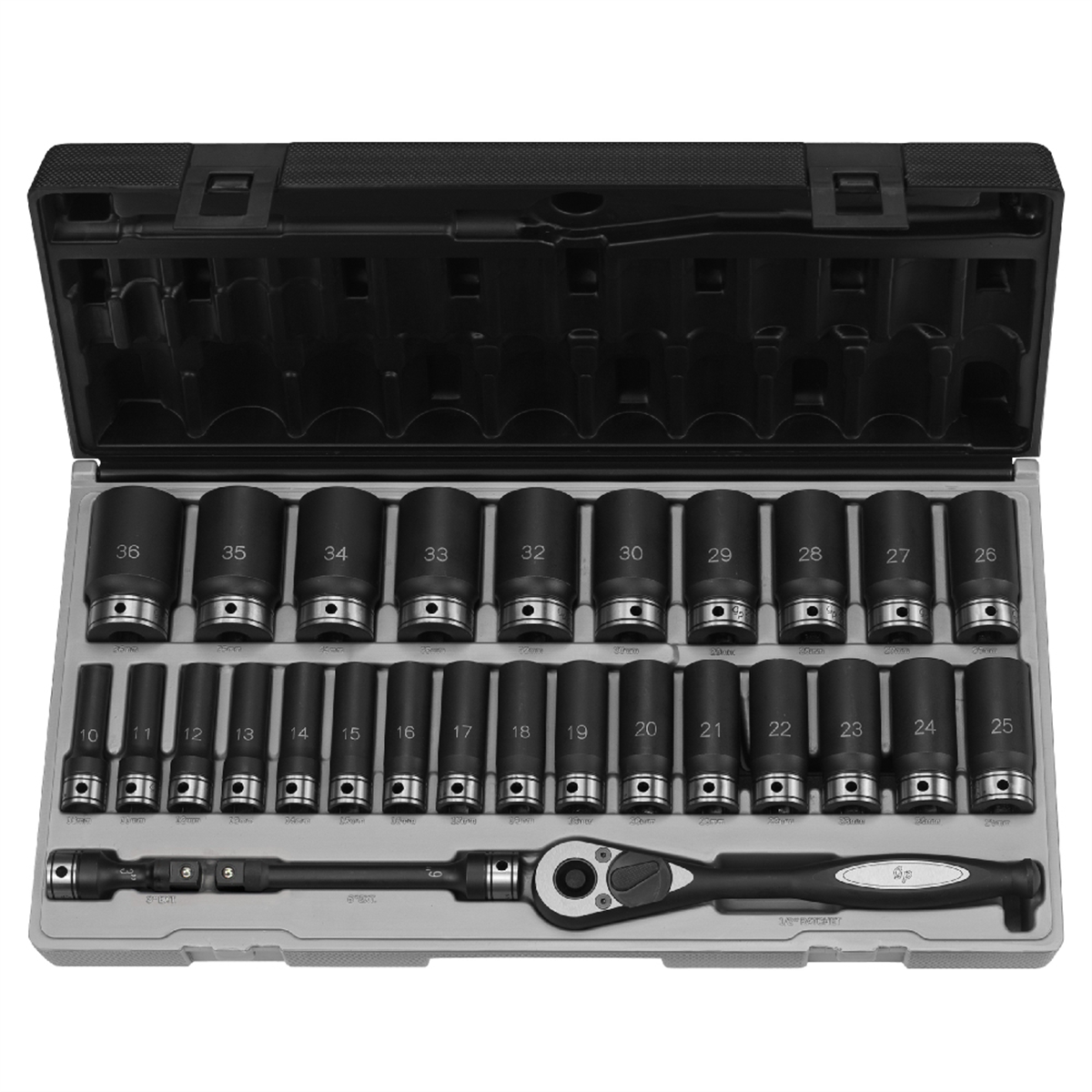 Grey Pneumatic 1/2" Drive 29 Piece Metric Deep Duo-Socket Set - 6 Point