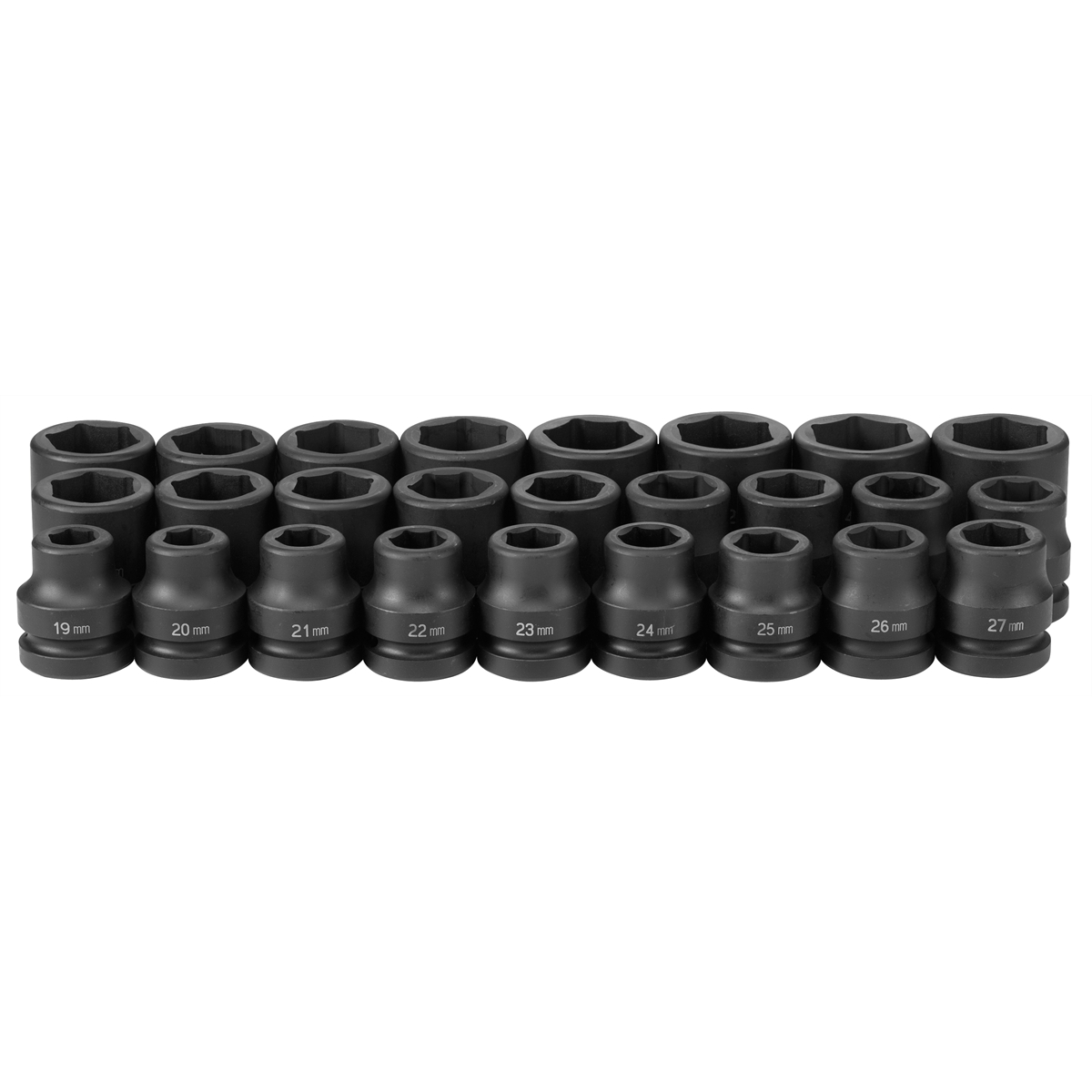 Grey Pneumatic 1" Drive 26 Piece Metric Set 19mm to 44mm