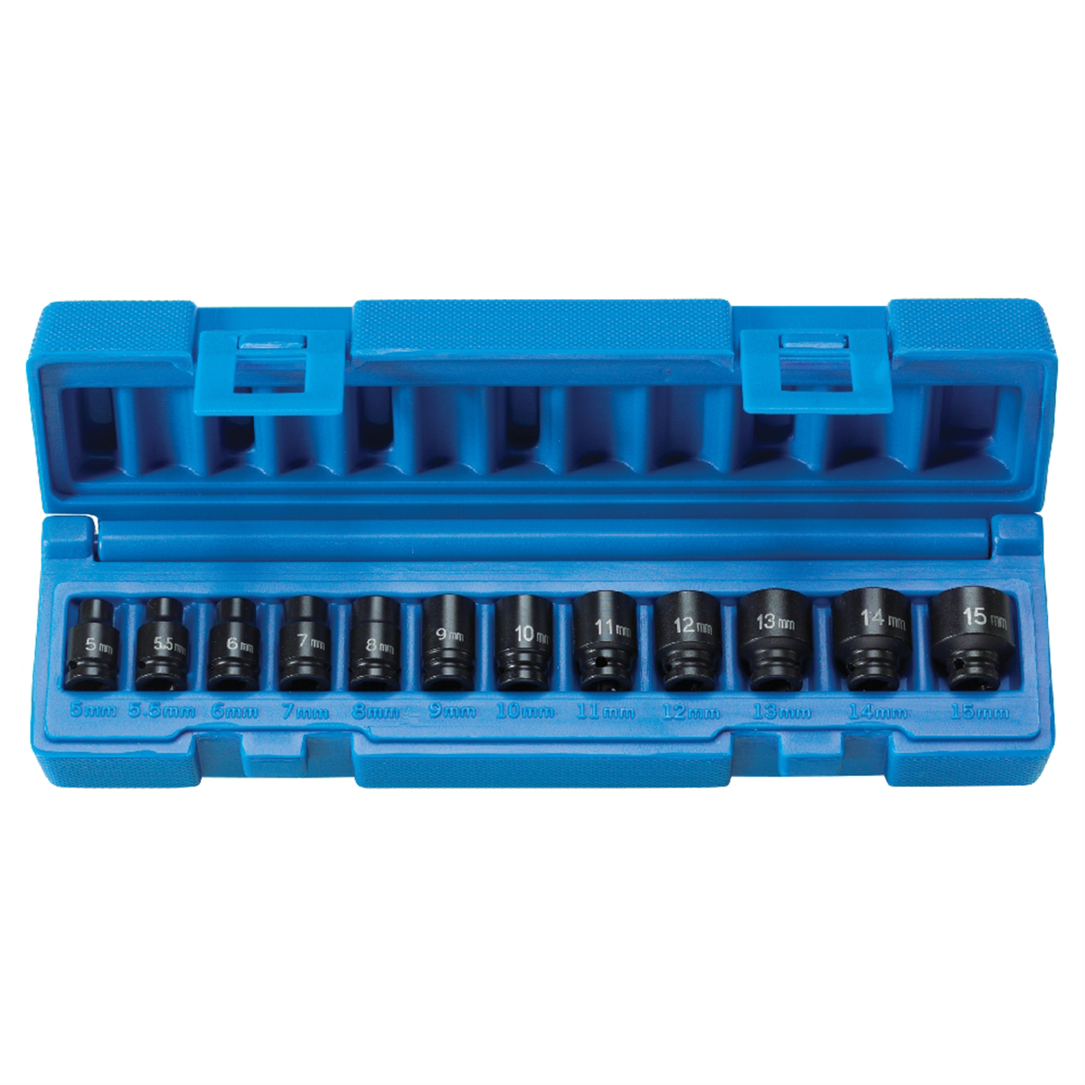 Grey Pneumatic 1/4" Drive 12 Piece Metric Magnetic Impact Socket Set