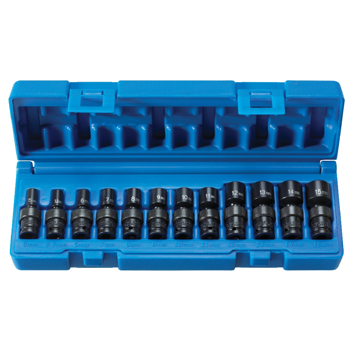 Grey Pneumatic 1/4" Drive Standard Length Surface Drive 12 Piece Universal Socket Set