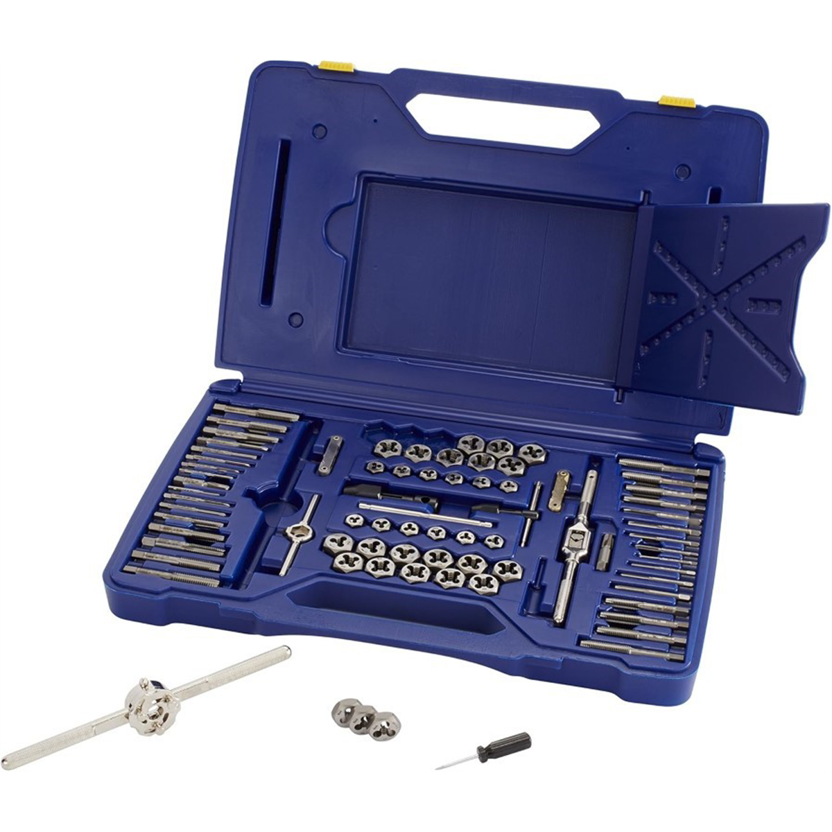 Hanson 76 Piece Machine Screw/Fractional/Metric Tap and Hex Die Set