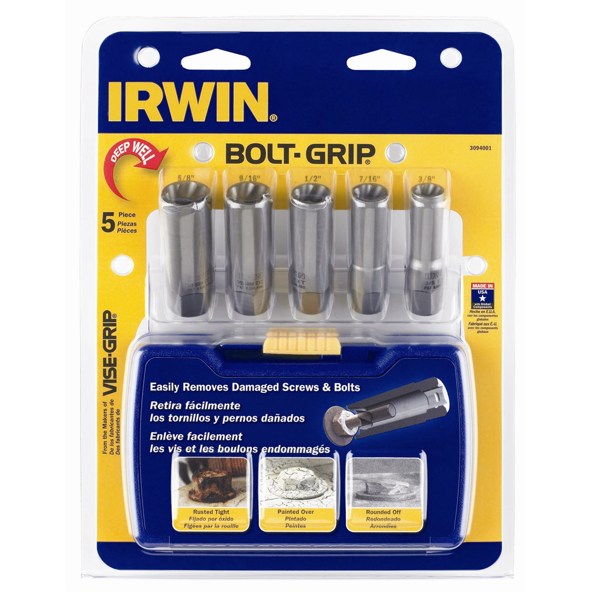 Hanson 5 pc deep length Bolt Grip set