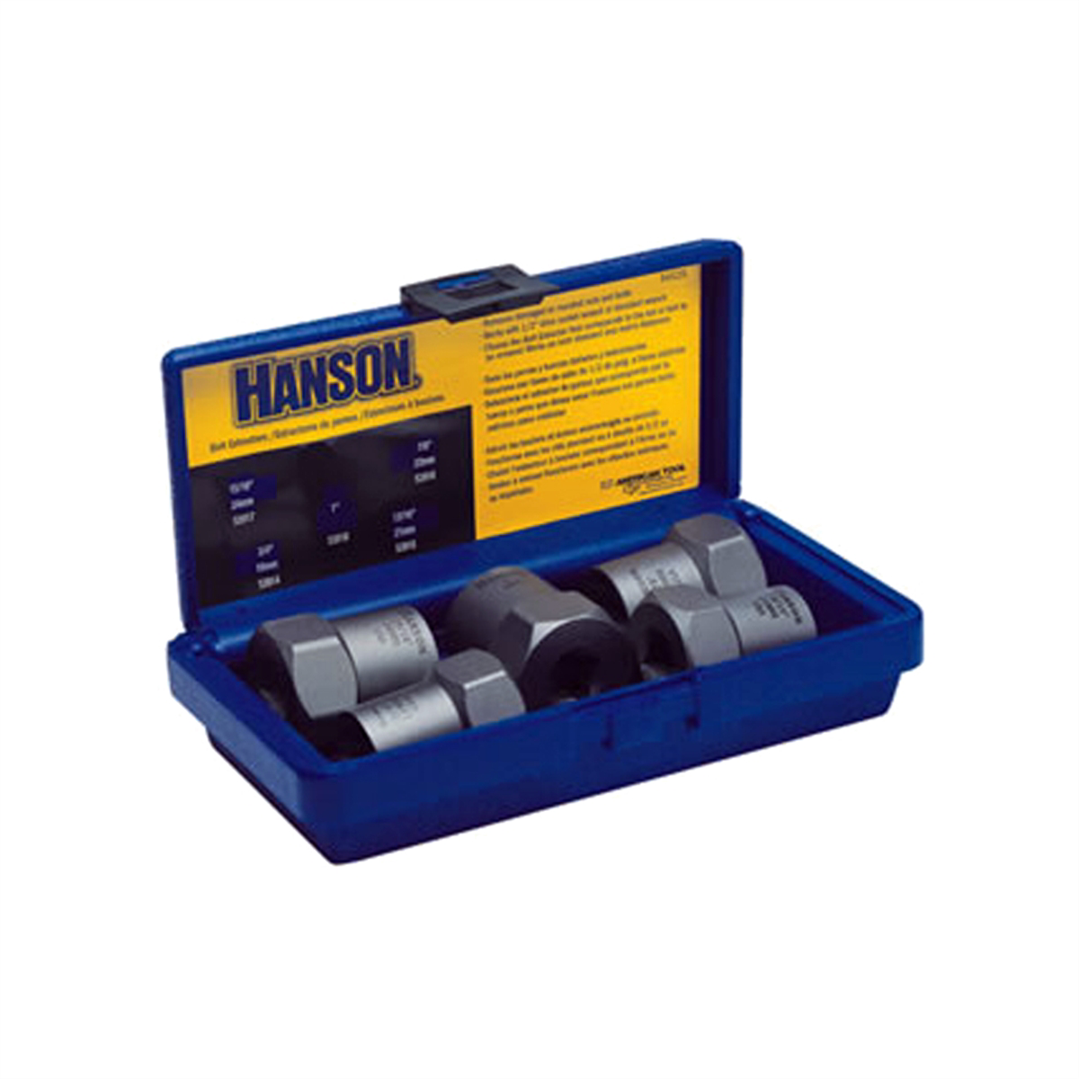 Hanson BOLT EXTRACTOR SET 5PC 3/4"-1" W1/2" DRIVE