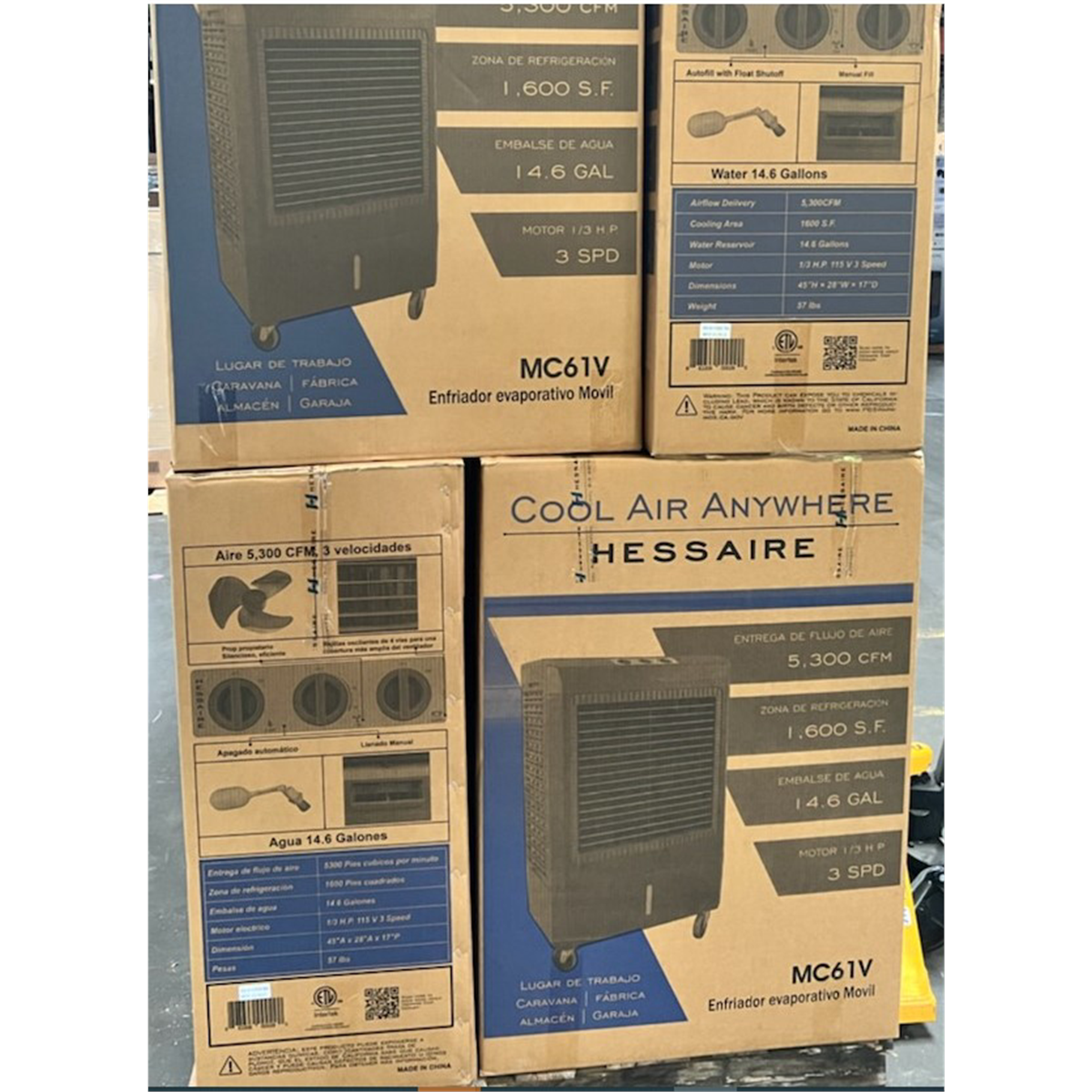 Hessaire HESMC61V Evaporative Cooler Pallet of