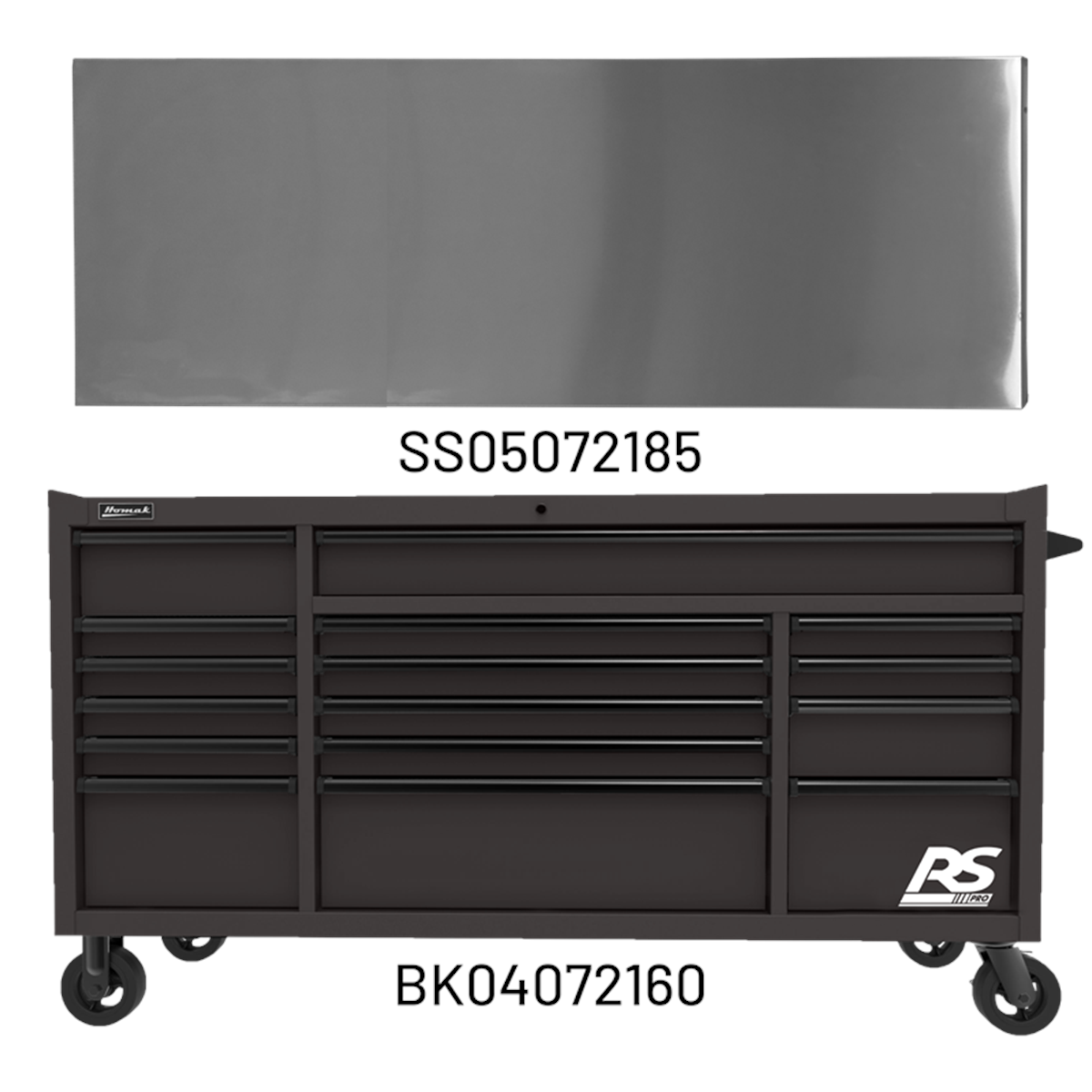 Homak Manufacturing 72 in. RS PRO 16-Drawer Roller Cabinet with 24 in. Depth