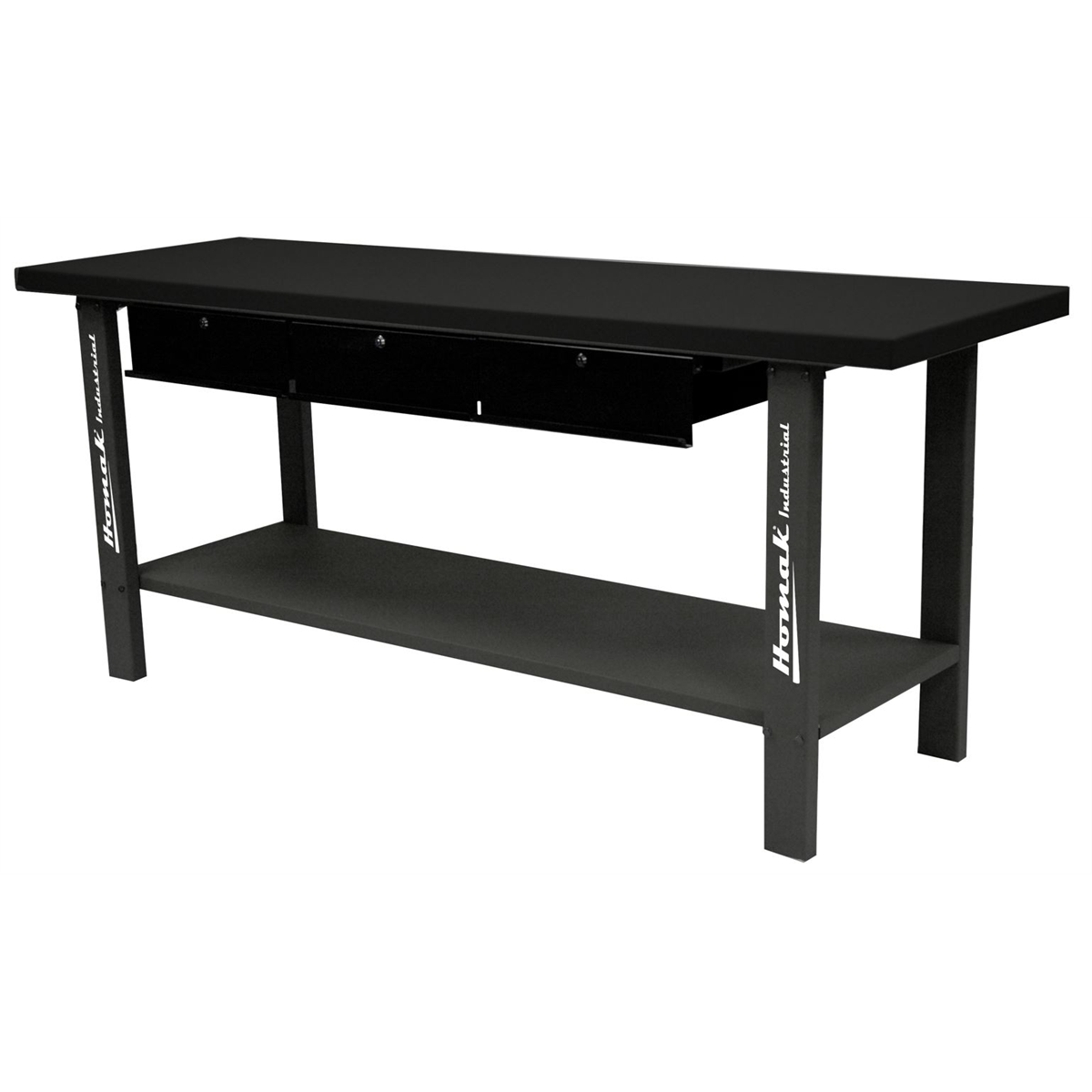 Homak Manufacturing 79" Industrial Steel Workbench 3-Drawers