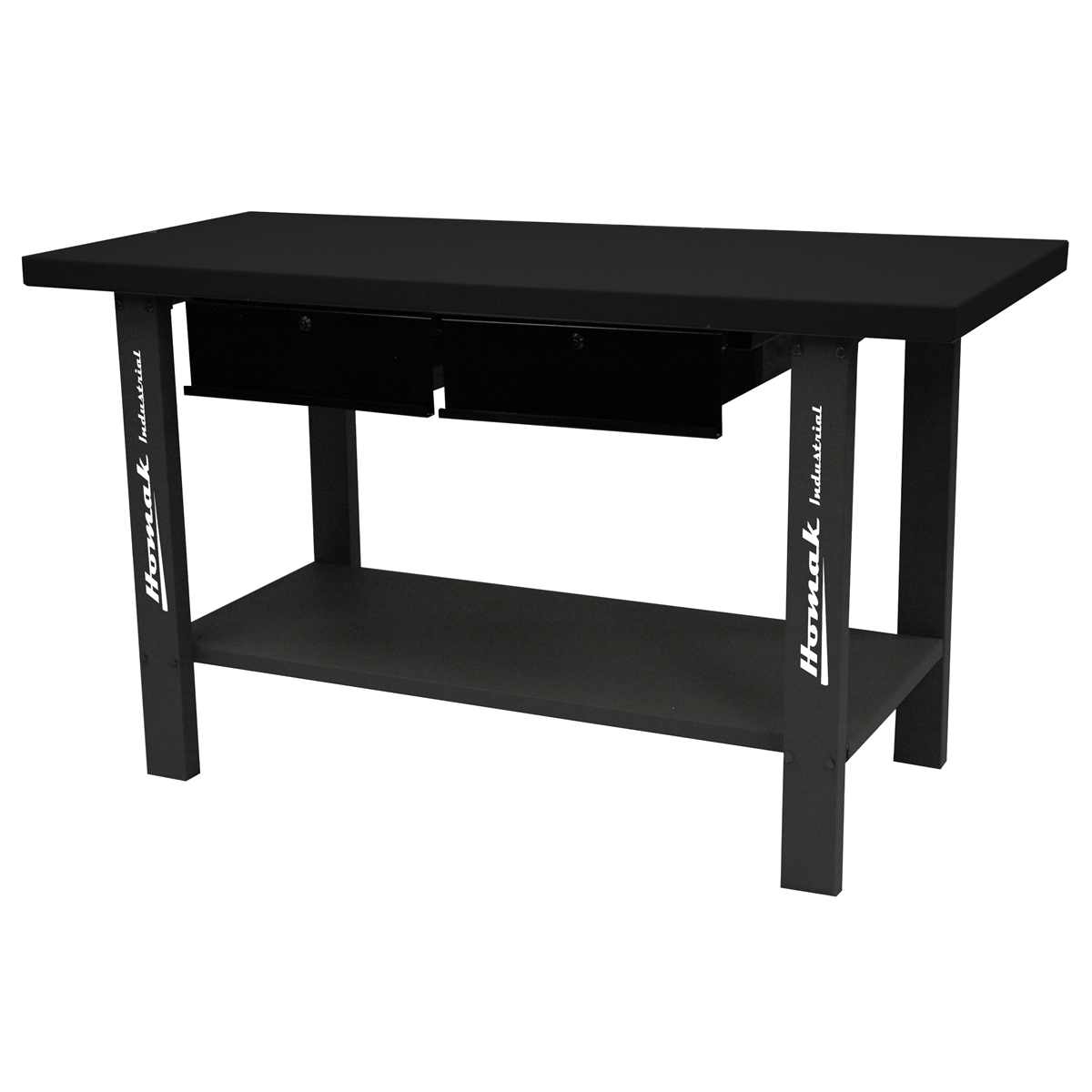 Homak Manufacturing 59 in. Industrial Steel Workbench with 2 Drawers
