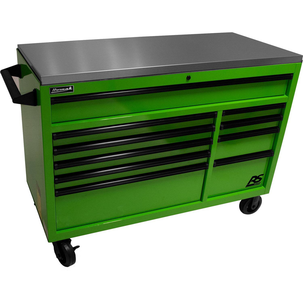 Homak Manufacturing 54" RSPro Rolling Workstation w/Stainless Steel Top Worksurface-Lime Green