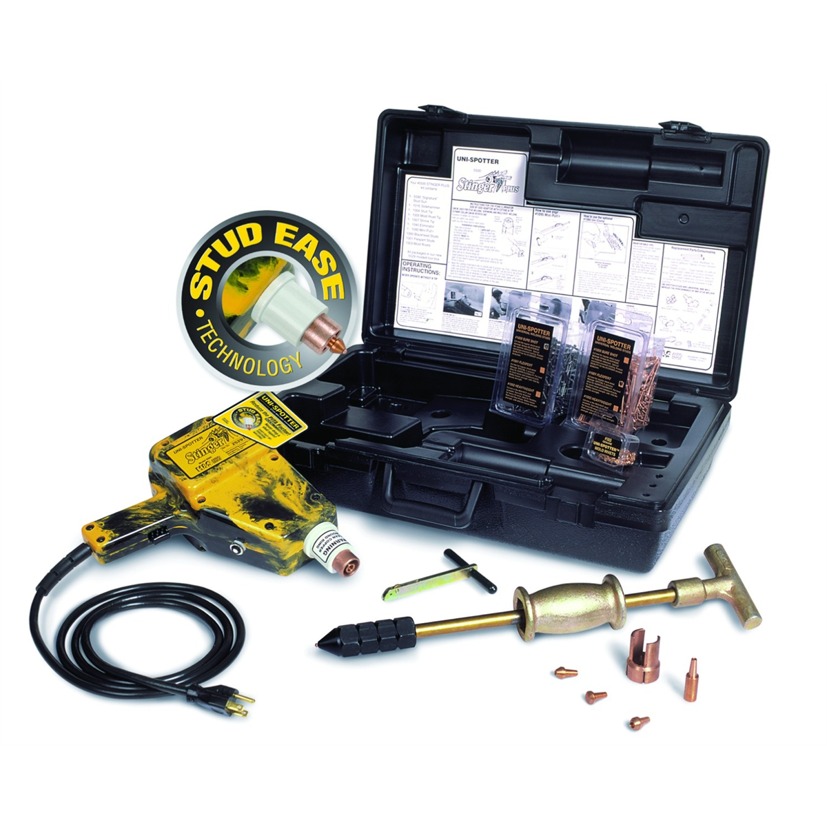 H&S AutoShot UNI-5500 Uni-Spotter STINGER PLUS Spot Weld Kit Stud Gun, All Accessories in Case