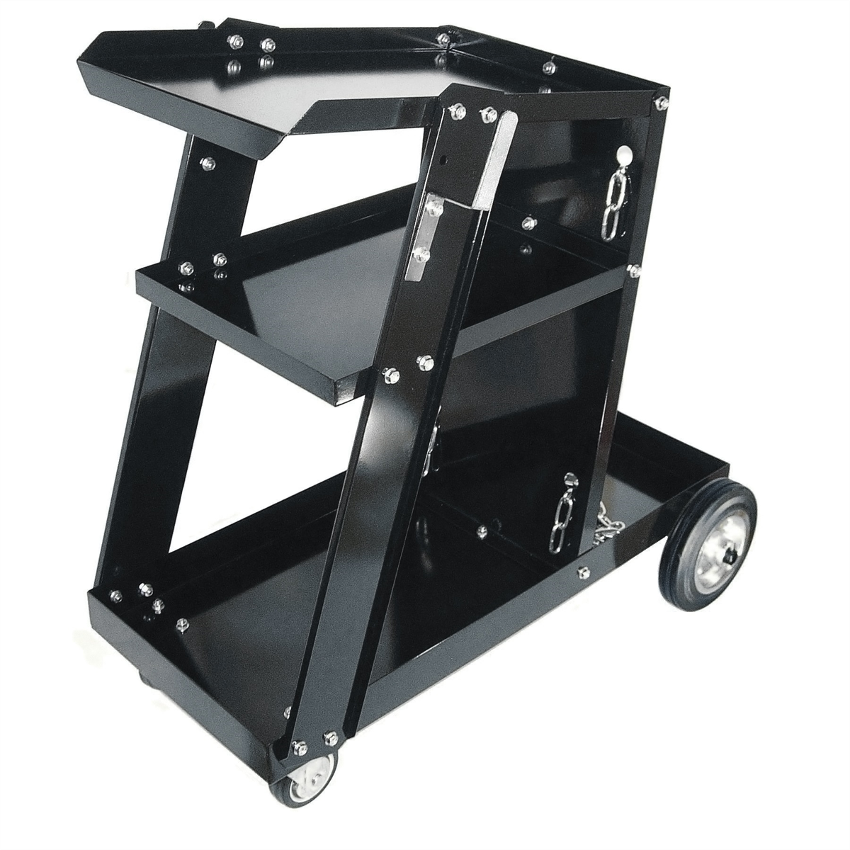 H&S AutoShot HSW-7000 Welding Machine Cart with 3-Shelves and Gas Cylinder Support (150 Lb. Capacity)
