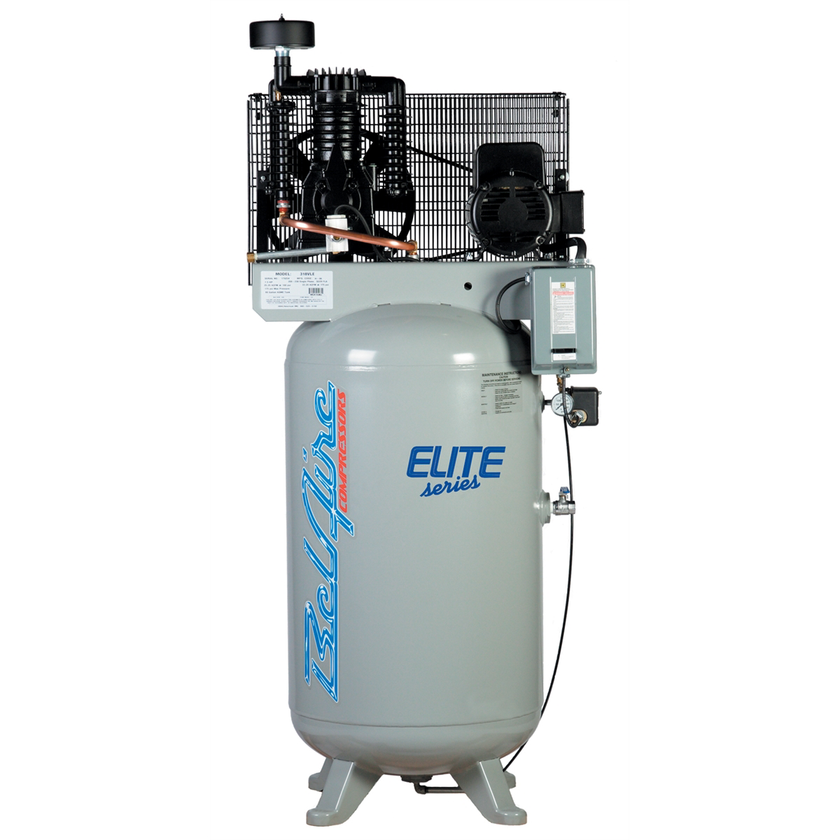 IMC (Belaire) 7.5 HP 80 Gallon 175 PSI 230 Volt Air Compressor 7.5 HP 80 Gallon Vertical 175 PSI 230 1 60 22.2 CFM T39 Pump w starter