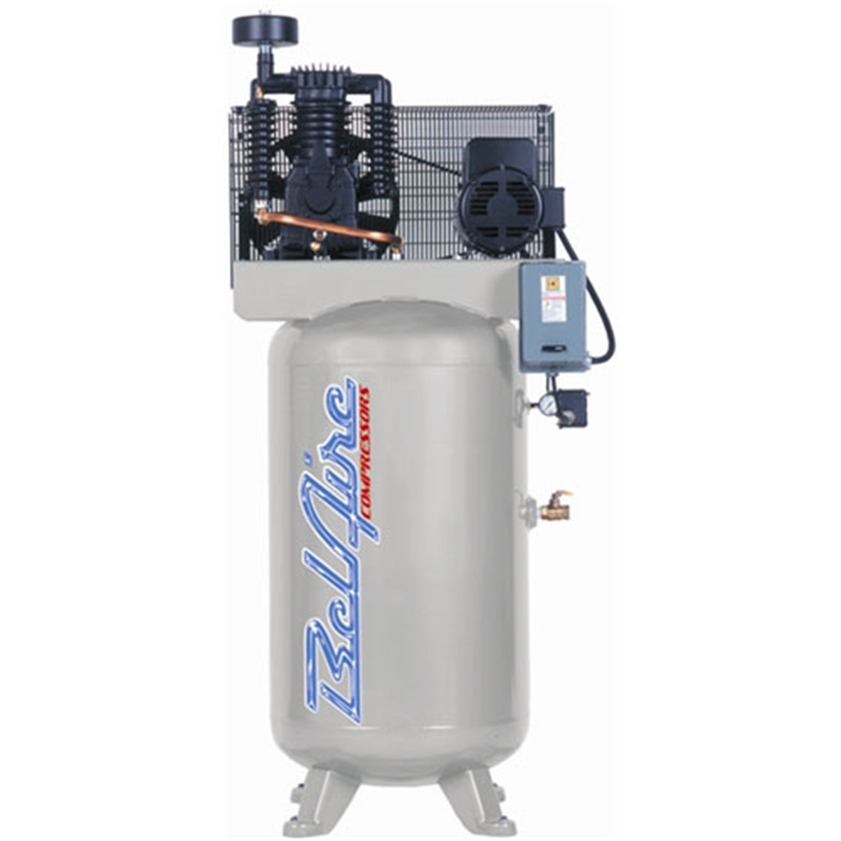 IMC (Belaire) 5 HP 80 Gallon 175 PSI 230 Volt Air Compressor 5 HP 80 Gallon Vertical 175 PSI 230 1 60 16.6 CFM T39 Pump 184 T Frame Motor w starter